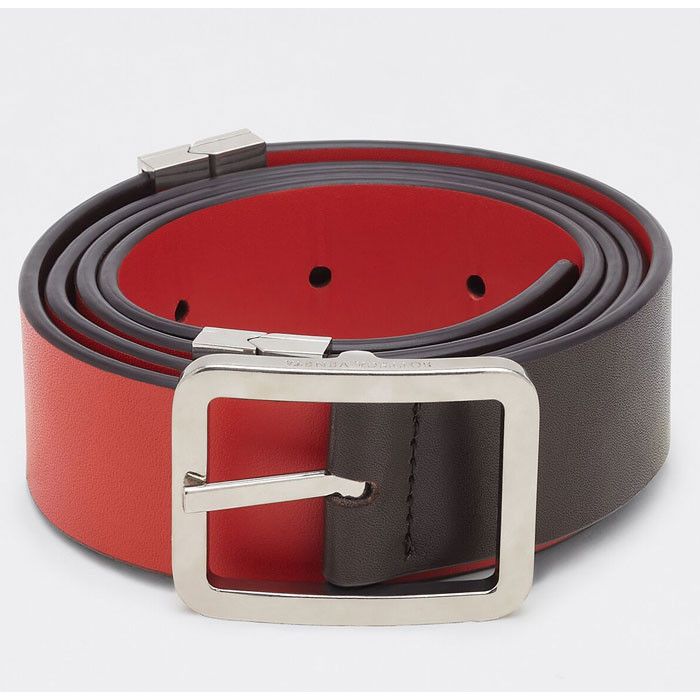 Bottega Veneta BOTTEGA VENETA black & red reversible leather belt 105 42 Size 42 - 3 Thumbnail