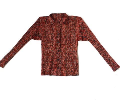 Issey Miyake HEAT🔥Pleats Please Miyake Red Floral B/D Runway Top Shirt Size US M / EU 48-50 / 2 - 2 Thumbnail