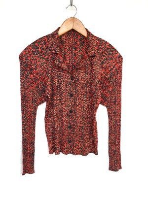 Issey Miyake HEAT🔥Pleats Please Miyake Red Floral B/D Runway Top Shirt Size US M / EU 48-50 / 2 - 1 Thumbnail