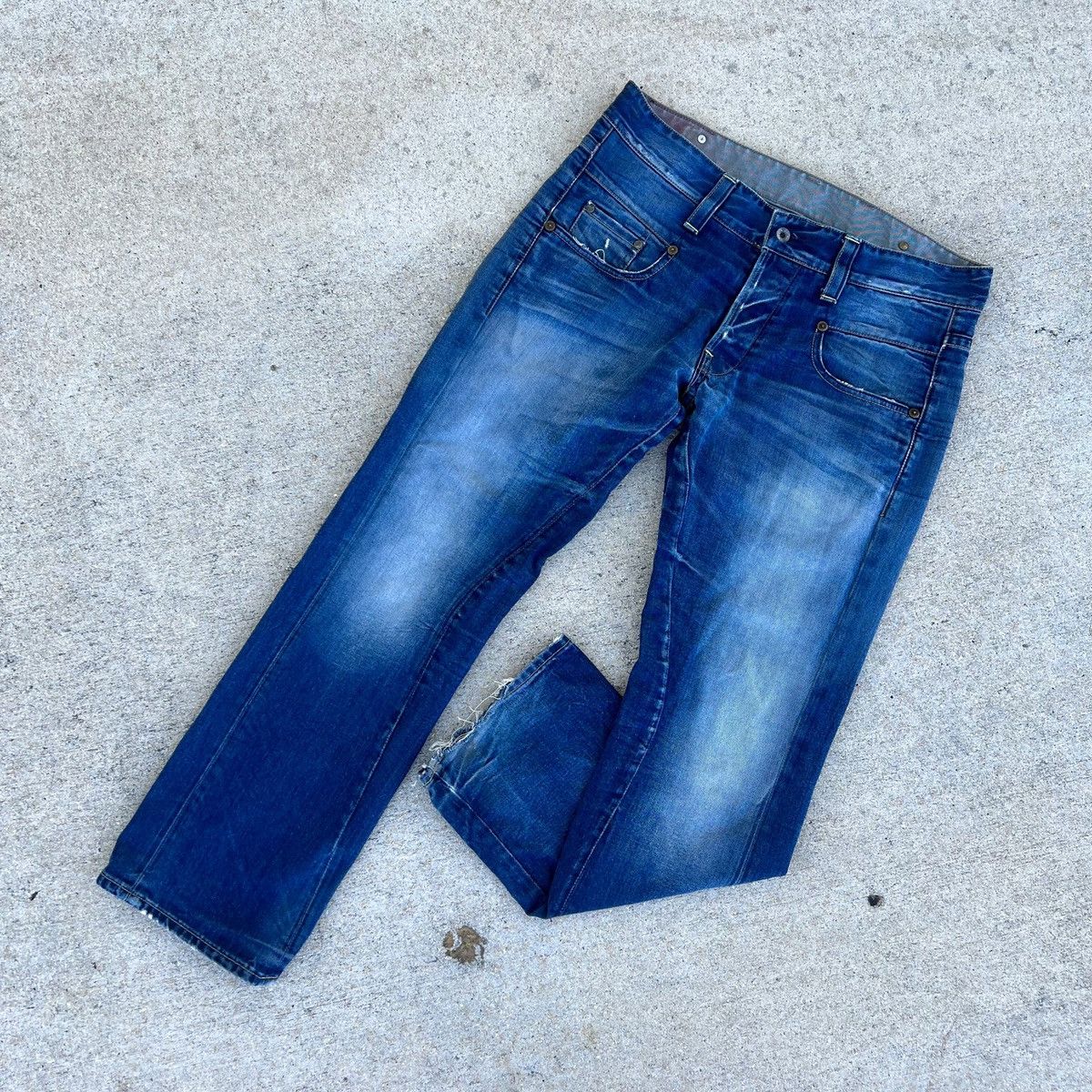 G-Star GStar Distressed Denim Jeans Button Back 35 x 32 Size US 35 - 15 Thumbnail