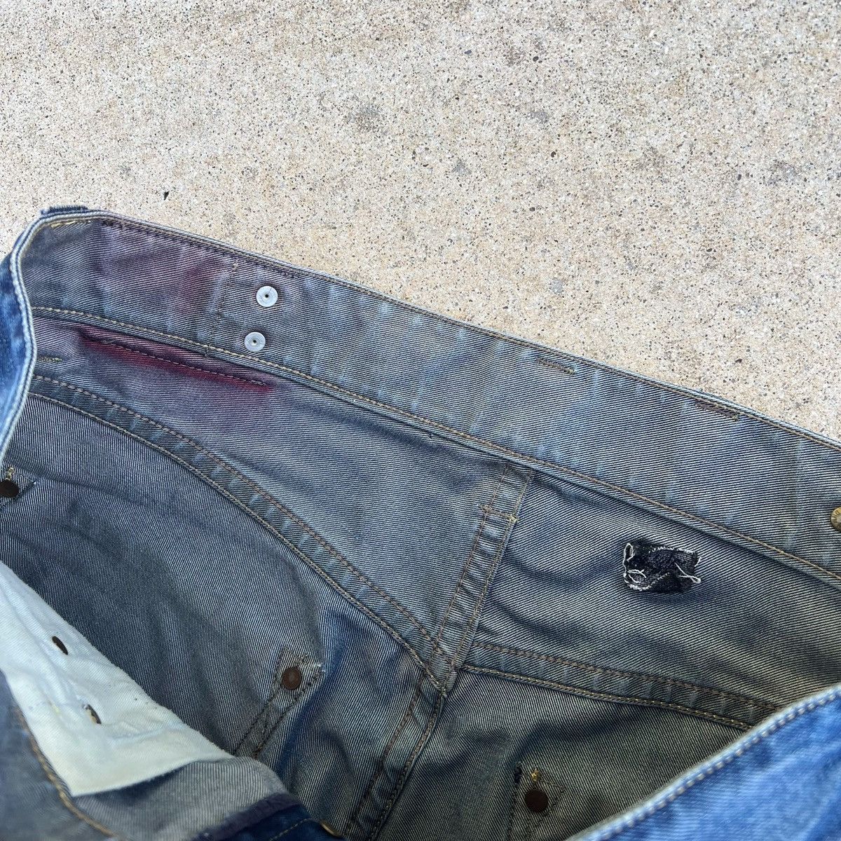 G-Star GStar Distressed Denim Jeans Button Back 35 x 32 Size US 35 - 5 Thumbnail