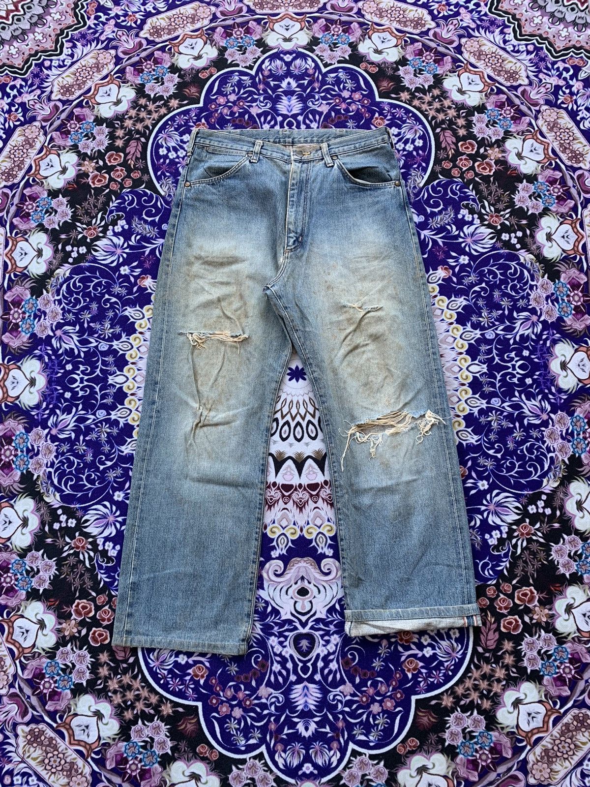 Other Vintage Wrangler Selvedge Distressed Denim Size US 34 / EU 50 - 1 Thumbnail