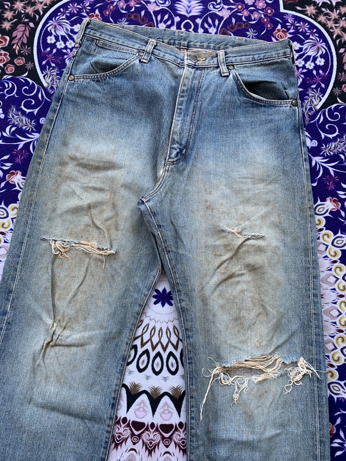 Other Vintage Wrangler Selvedge Distressed Denim Size US 34 / EU 50 - 3 Thumbnail