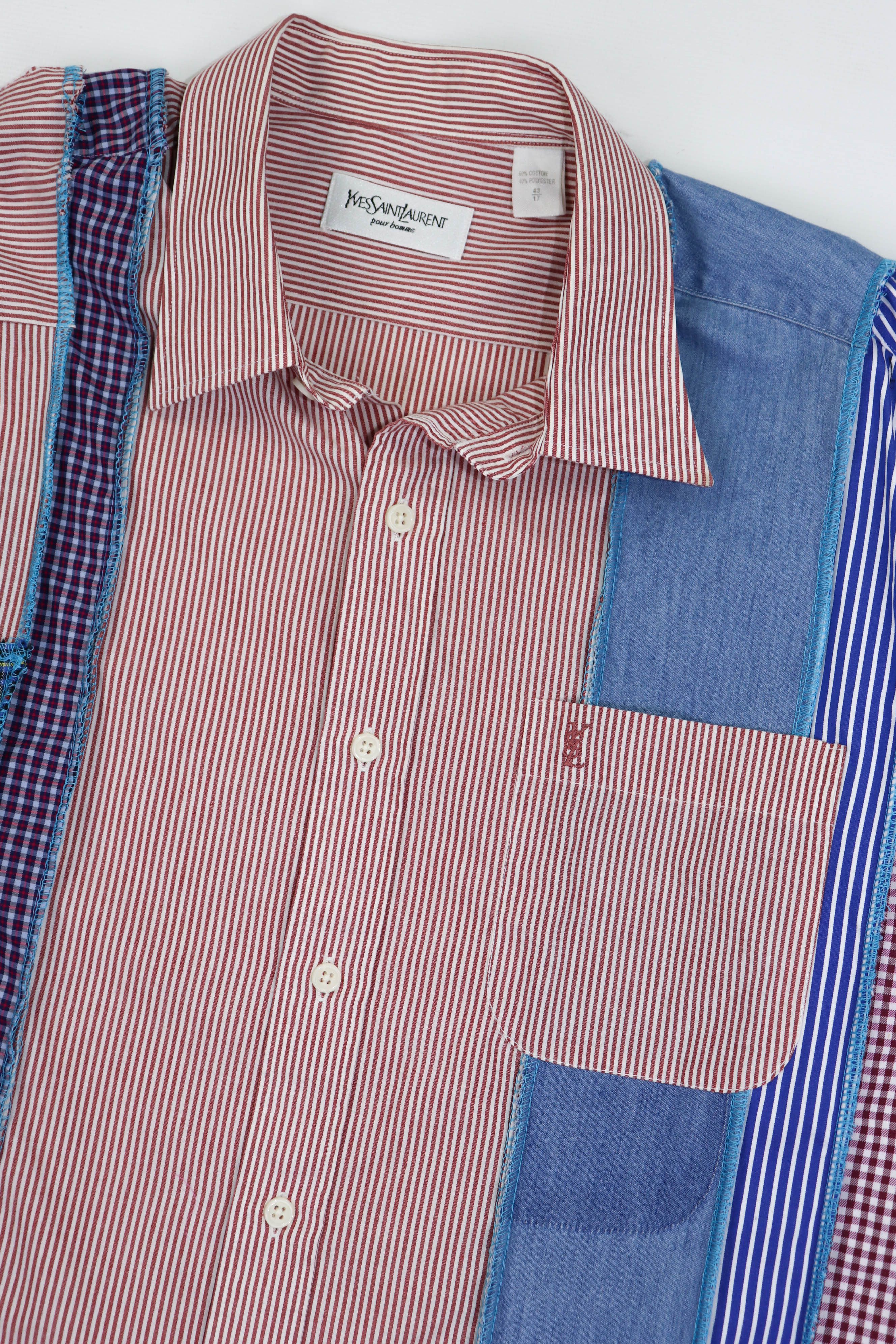 Vintage Custom Made Rebuild Cut Yves Saint Laurent Asymmetric Shirt Size US S / EU 44-46 / 1 - 8 Thumbnail