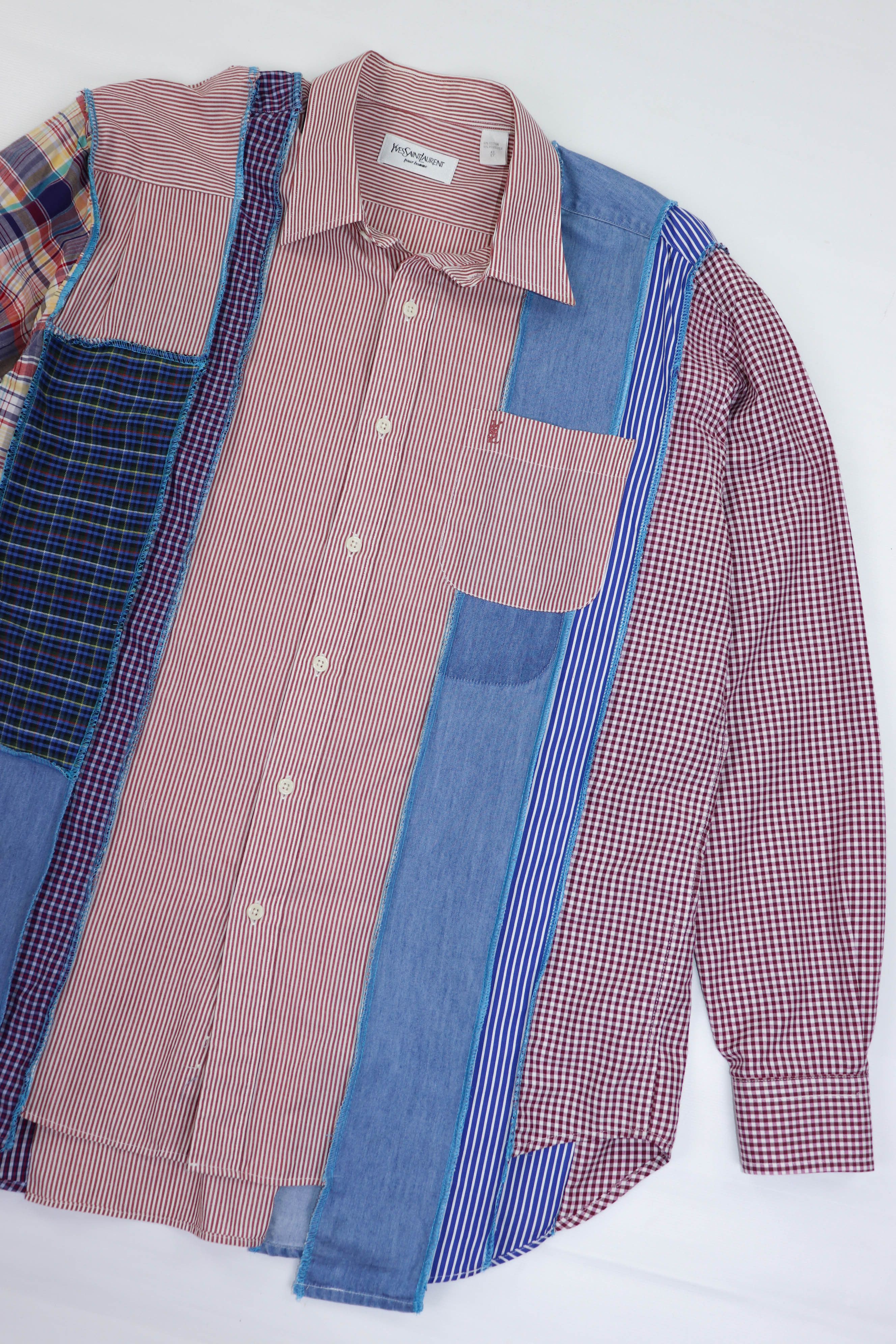Vintage Custom Made Rebuild Cut Yves Saint Laurent Asymmetric Shirt Size US S / EU 44-46 / 1 - 7 Thumbnail
