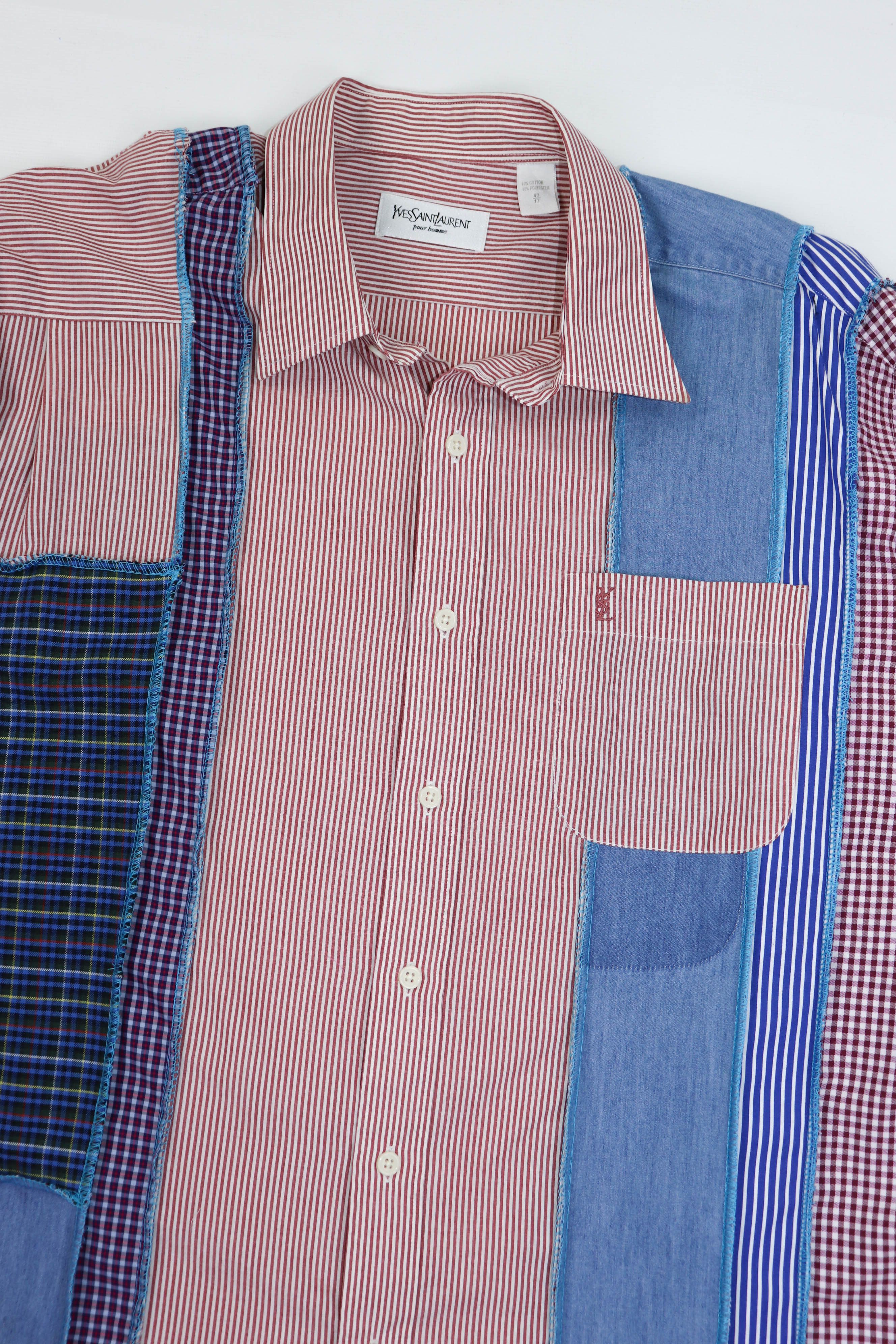 Vintage Custom Made Rebuild Cut Yves Saint Laurent Asymmetric Shirt Size US S / EU 44-46 / 1 - 5 Thumbnail