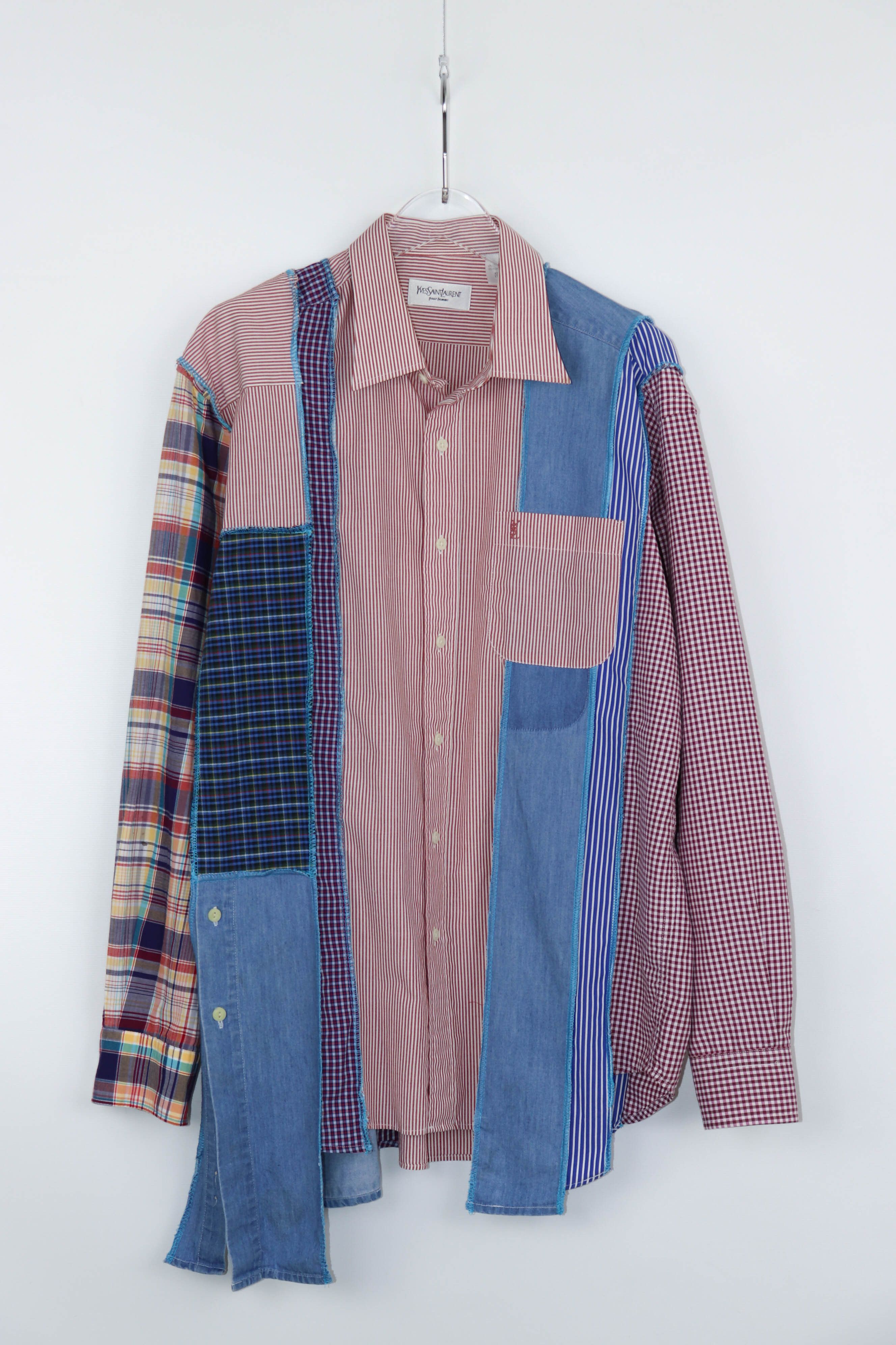 Vintage Custom Made Rebuild Cut Yves Saint Laurent Asymmetric Shirt Size US S / EU 44-46 / 1 - 3 Thumbnail