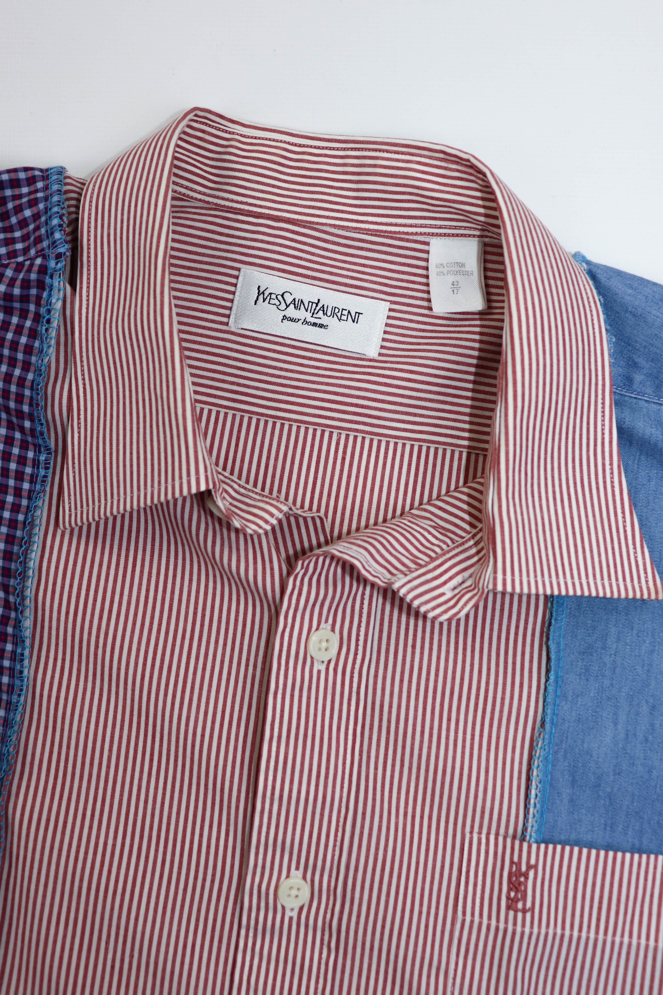 Vintage Custom Made Rebuild Cut Yves Saint Laurent Asymmetric Shirt Size US S / EU 44-46 / 1 - 10 Thumbnail