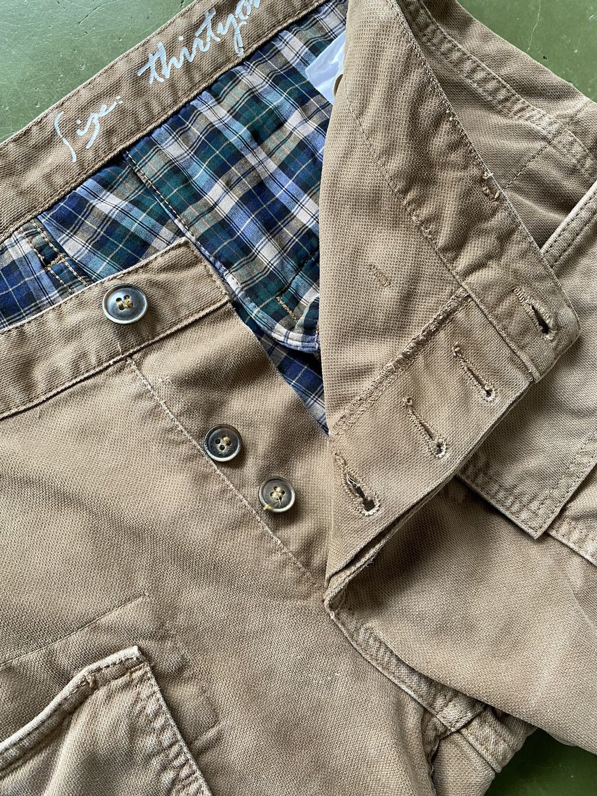 Vintage Vintage Manufactured Army Cargo Distressed Pants Size US 33 - 6 Thumbnail
