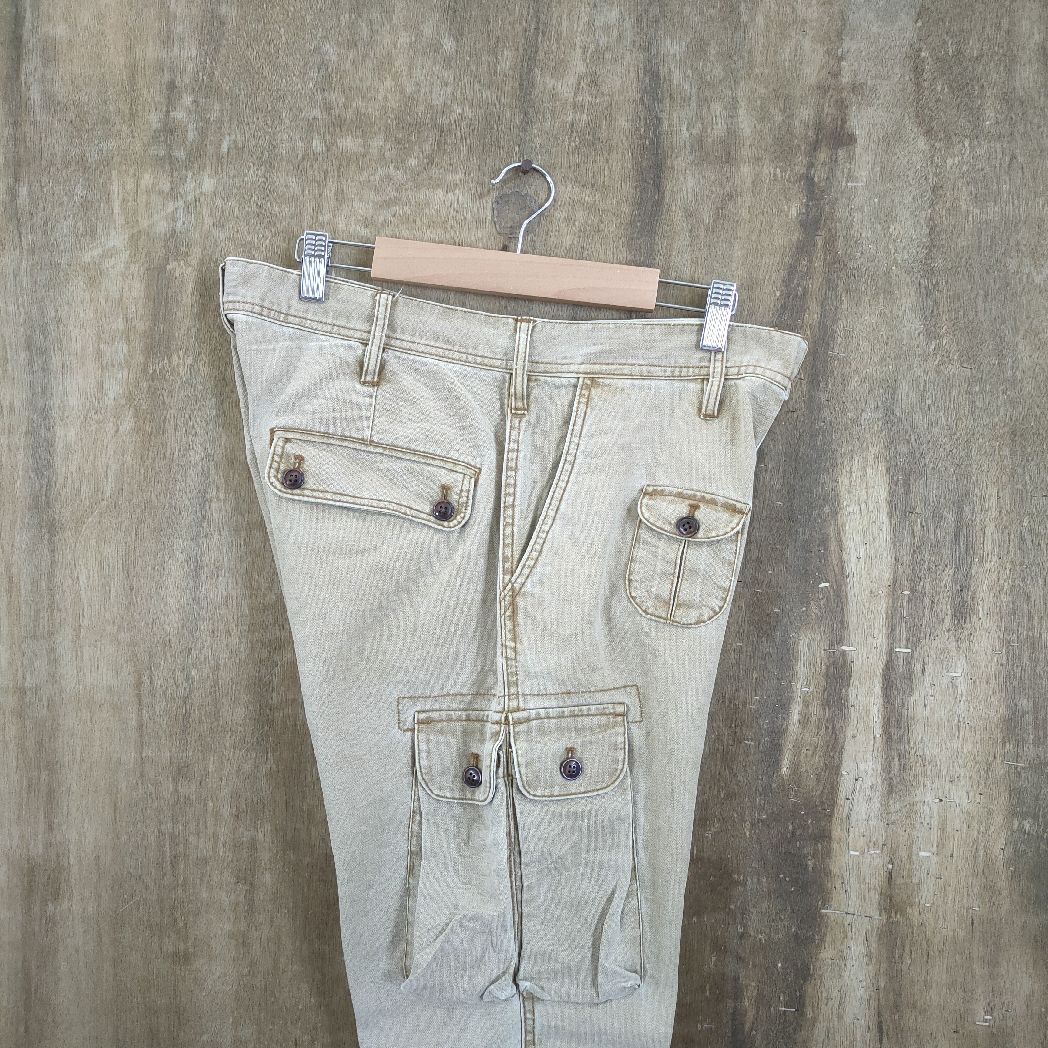Global Work × Japanese Brand VINTAGE FADED GLOBAL WORK CARGO PANTS Size US 32 / EU 48 - 4 Thumbnail