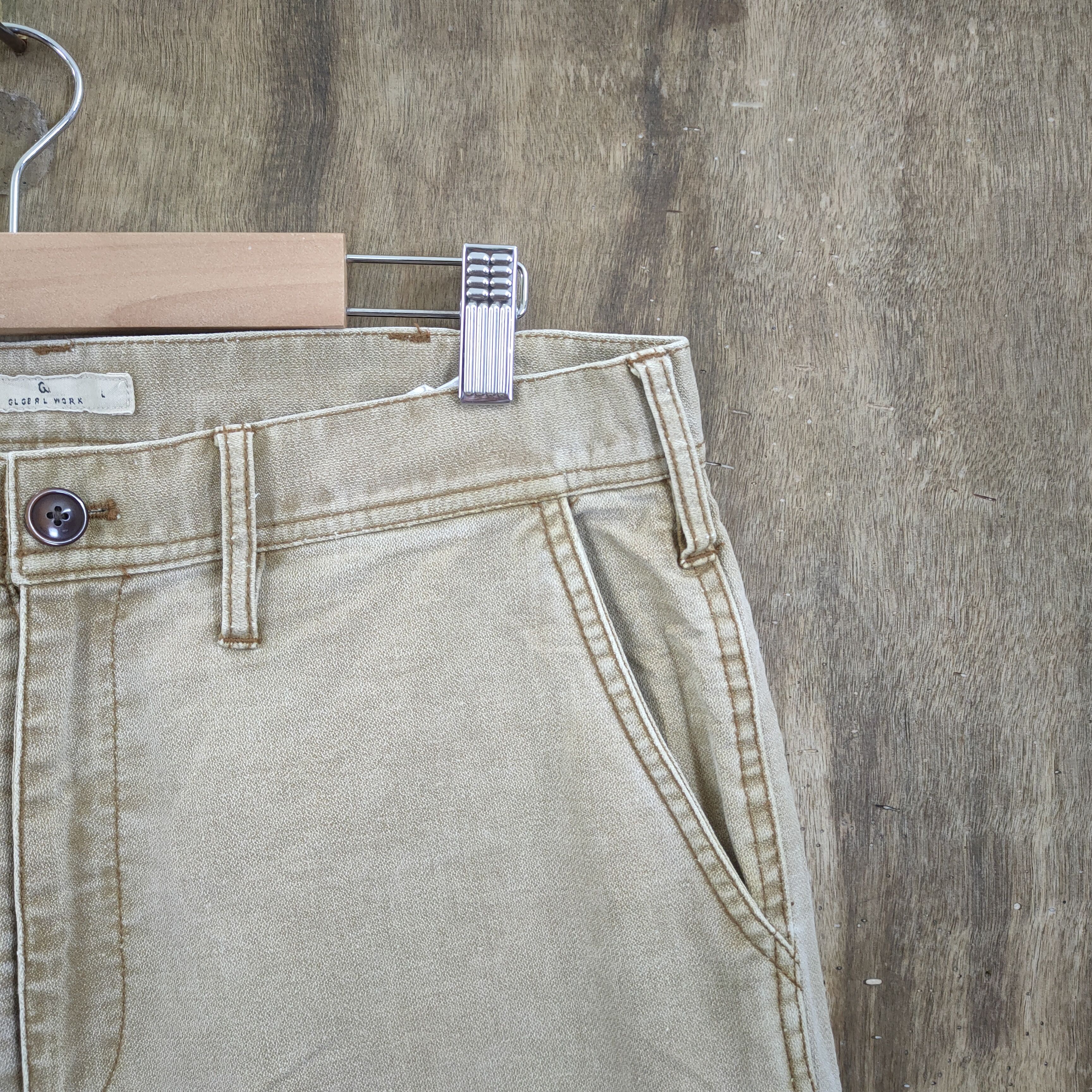 Global Work × Japanese Brand VINTAGE FADED GLOBAL WORK CARGO PANTS Size US 32 / EU 48 - 15 Thumbnail