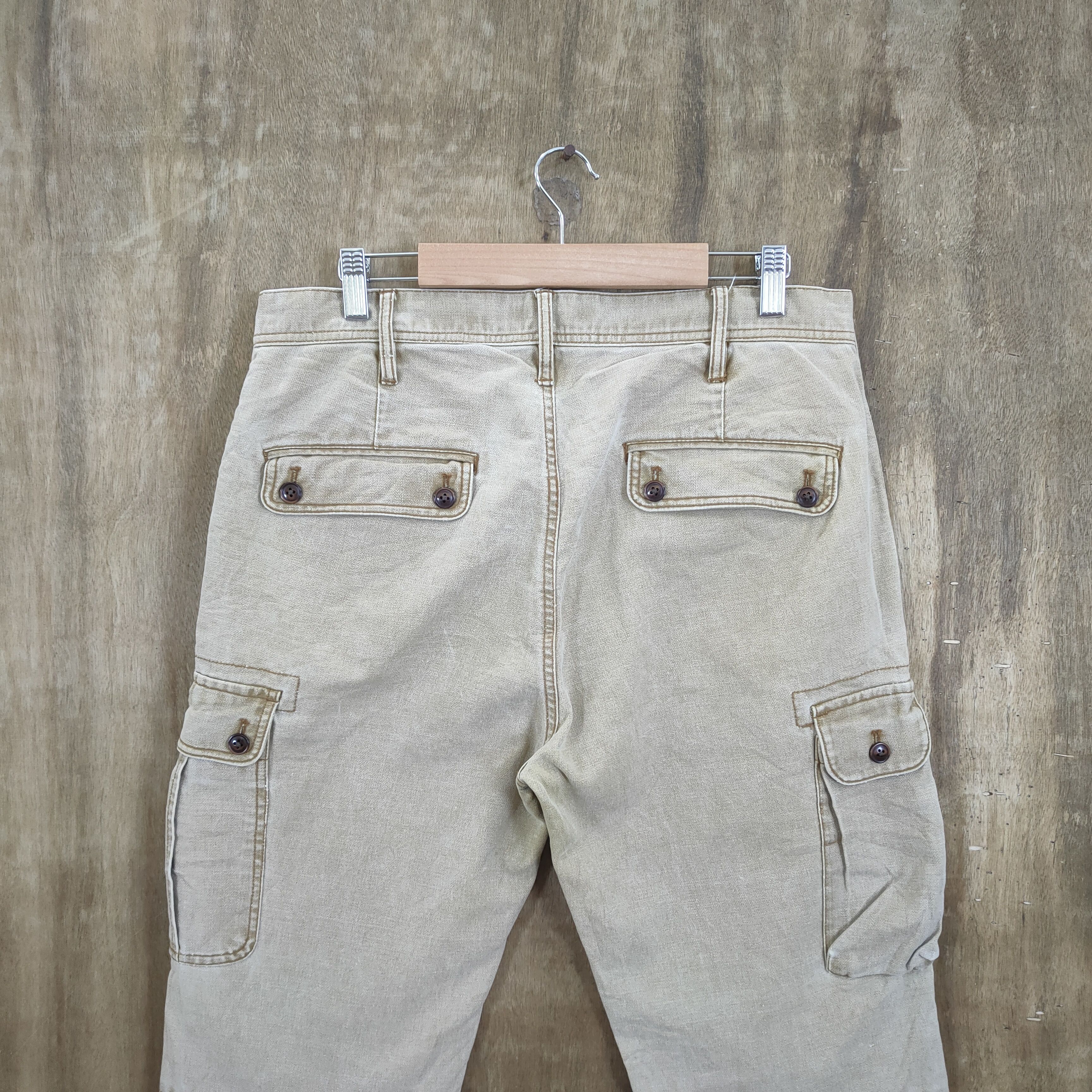 Global Work × Japanese Brand VINTAGE FADED GLOBAL WORK CARGO PANTS Size US 32 / EU 48 - 10 Thumbnail