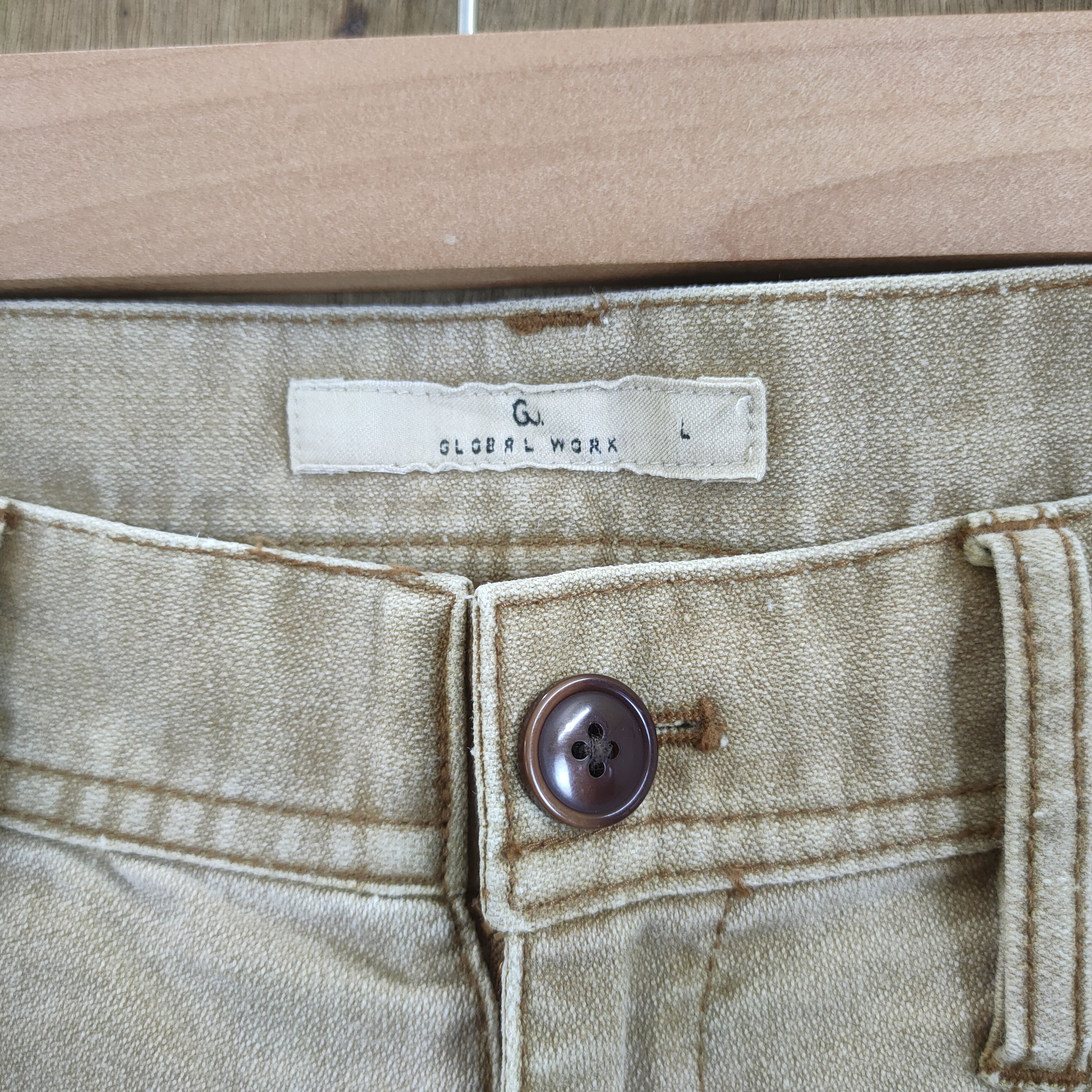 Global Work × Japanese Brand VINTAGE FADED GLOBAL WORK CARGO PANTS Size US 32 / EU 48 - 6 Thumbnail