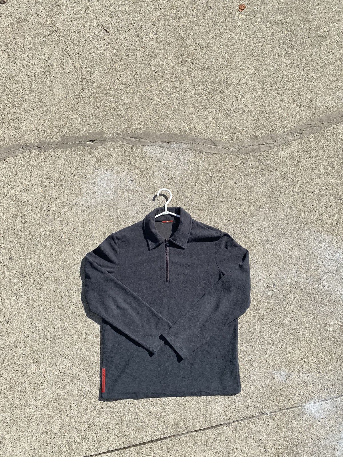 Image of Archival Clothing x Prada Vintage Prada Grey Fleece Quarter Zip Pullover 90S, Men's (Size Small)