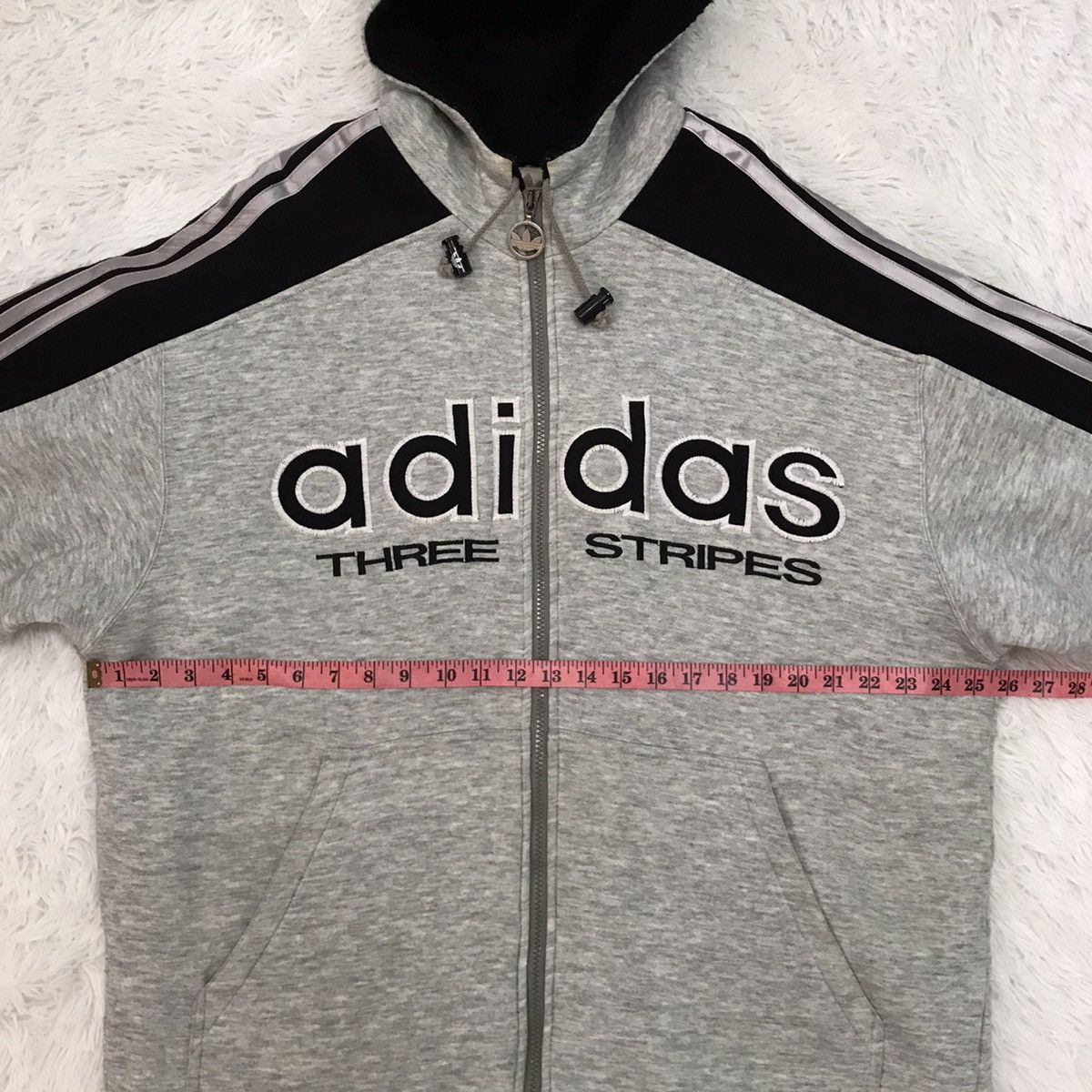 Adidas Vtg Adidas Big Embroidered Front Back Sweater Hoodie Jacket Size US M / EU 48-50 / 2 - 19 Thumbnail