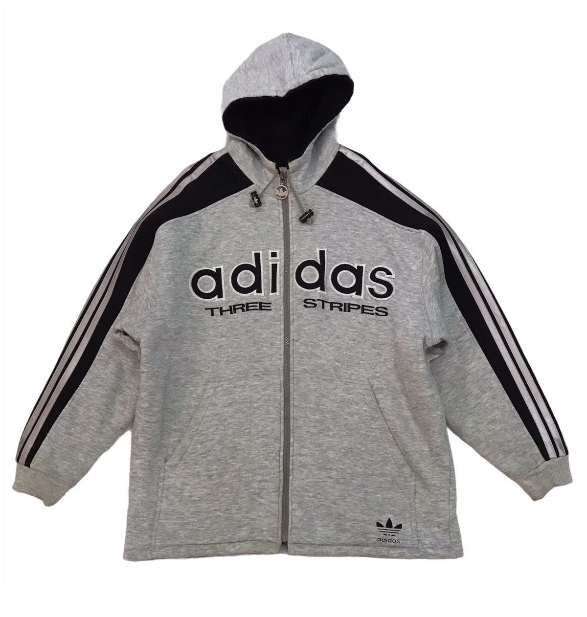 Adidas Vtg Adidas Big Embroidered Front Back Sweater Hoodie Jacket Size US M / EU 48-50 / 2 - 1 Thumbnail