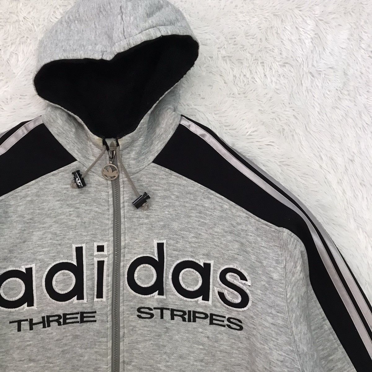 Adidas Vtg Adidas Big Embroidered Front Back Sweater Hoodie Jacket Size US M / EU 48-50 / 2 - 4 Thumbnail