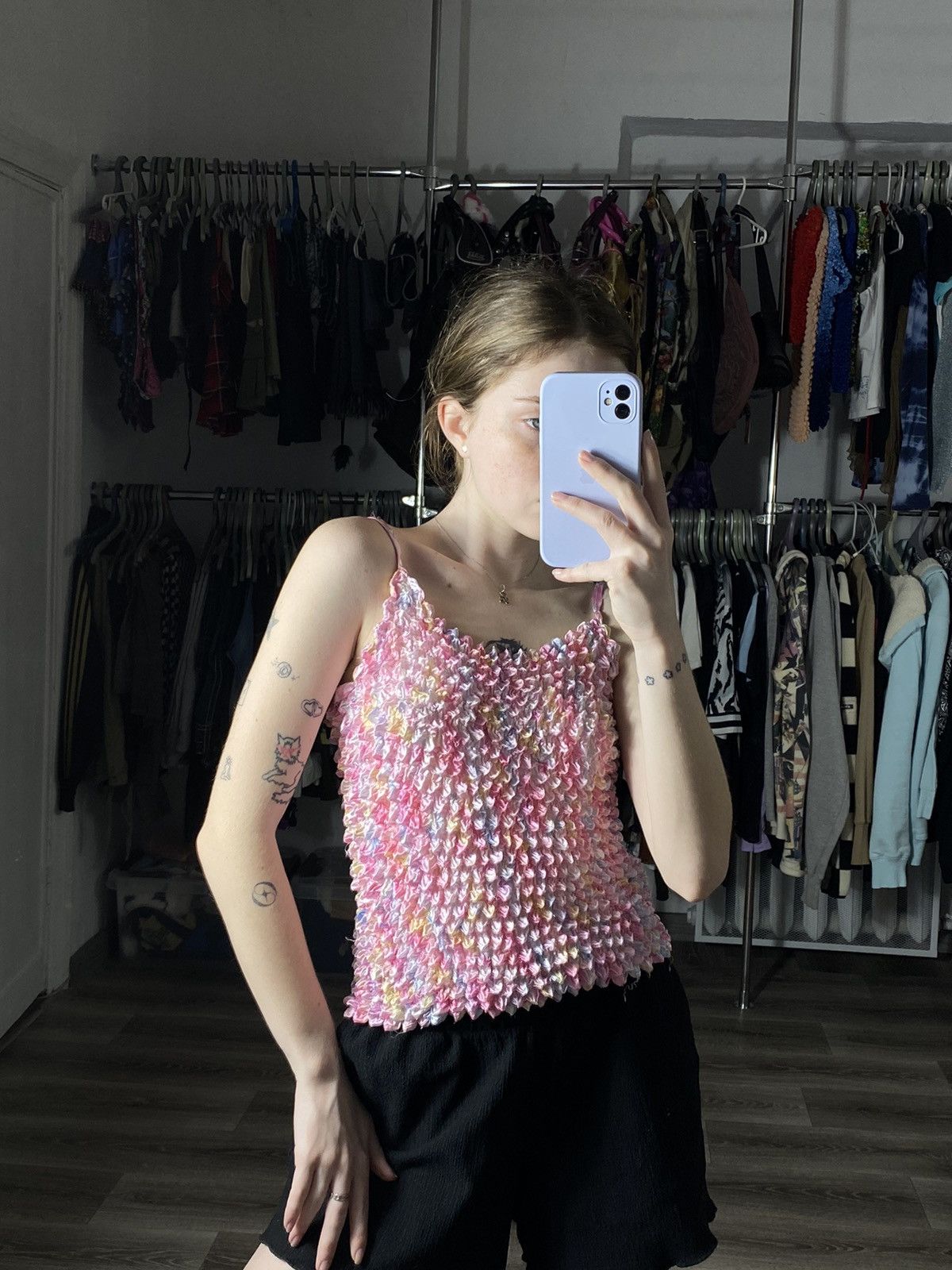 Vintage SHIBORI SRIDER POPCORN MESH TOP DOUBLET STYLE Size ONE SIZE - 4 Thumbnail