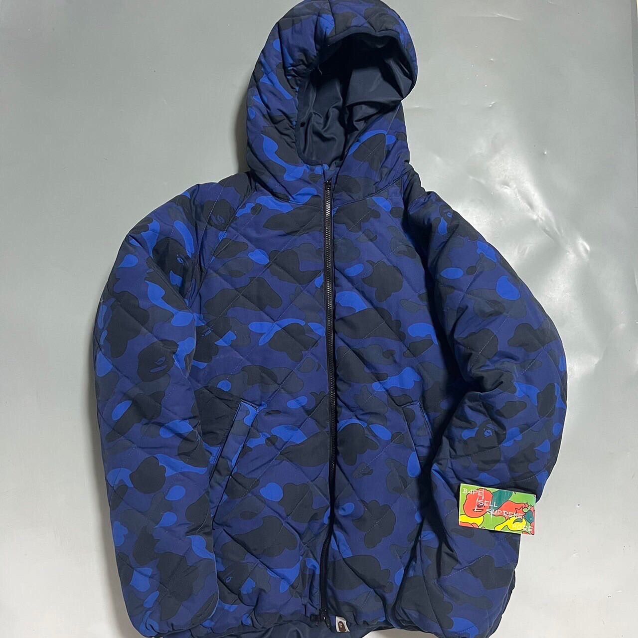 Bape BAPE Puffer jacket blue camo | Grailed