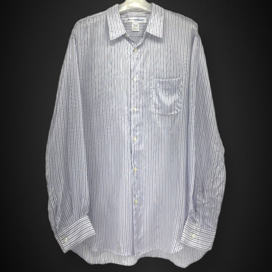Comme des Garcons Micro Stripes - Silk L/S Button Up Shirt CDGS2CL Size US L / EU 52-54 / 3 - 1 Thumbnail