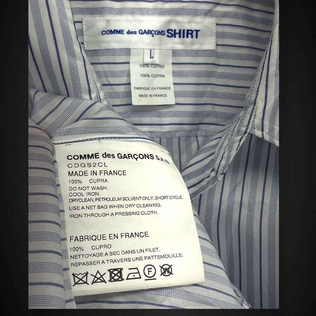 Comme des Garcons Micro Stripes - Silk L/S Button Up Shirt CDGS2CL Size US L / EU 52-54 / 3 - 4 Thumbnail