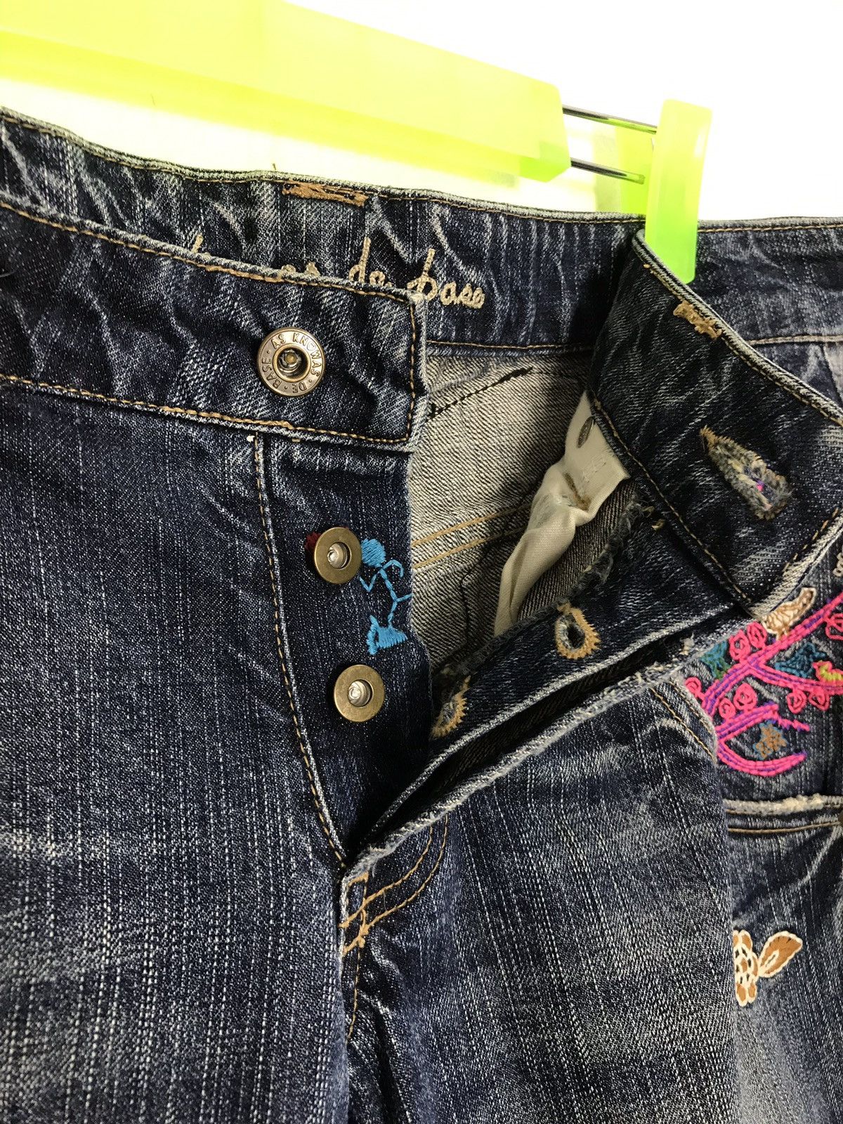 Japanese Brand Vintage As Knowas De Base Embroidery Buterfly Back Denim Size US 33 - 7 Thumbnail