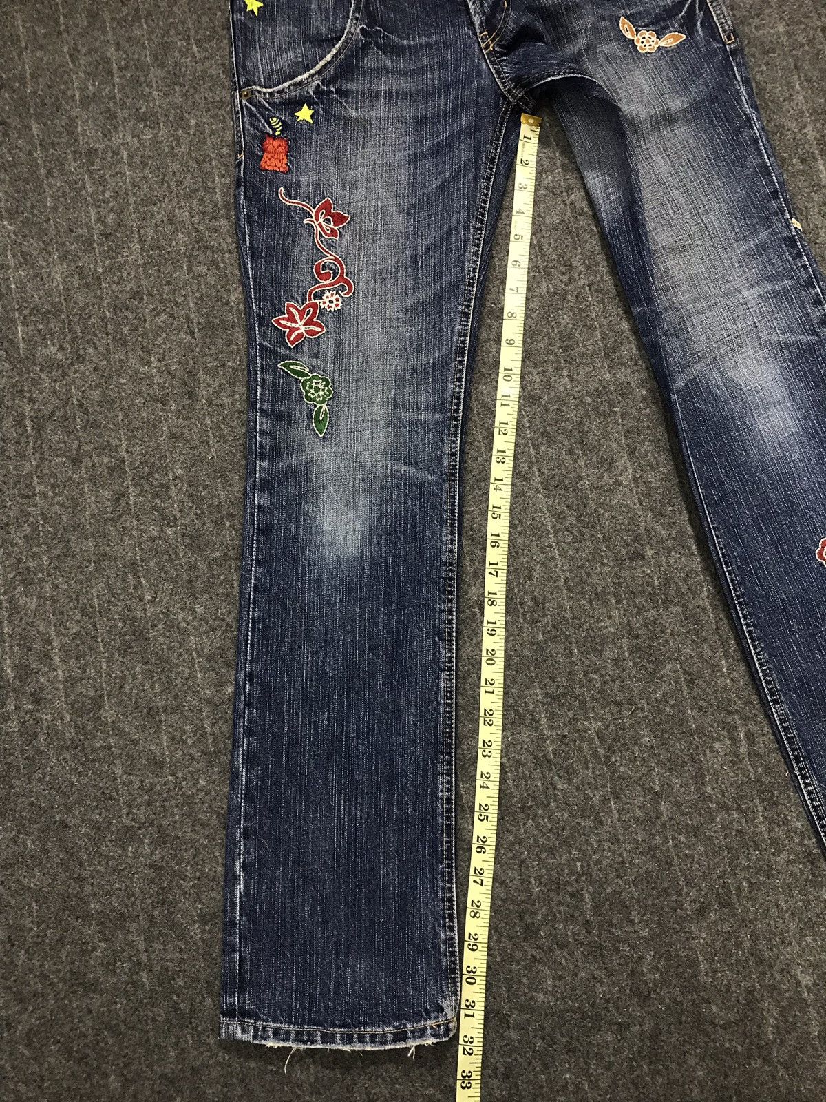Japanese Brand Vintage As Knowas De Base Embroidery Buterfly Back Denim Size US 33 - 22 Thumbnail