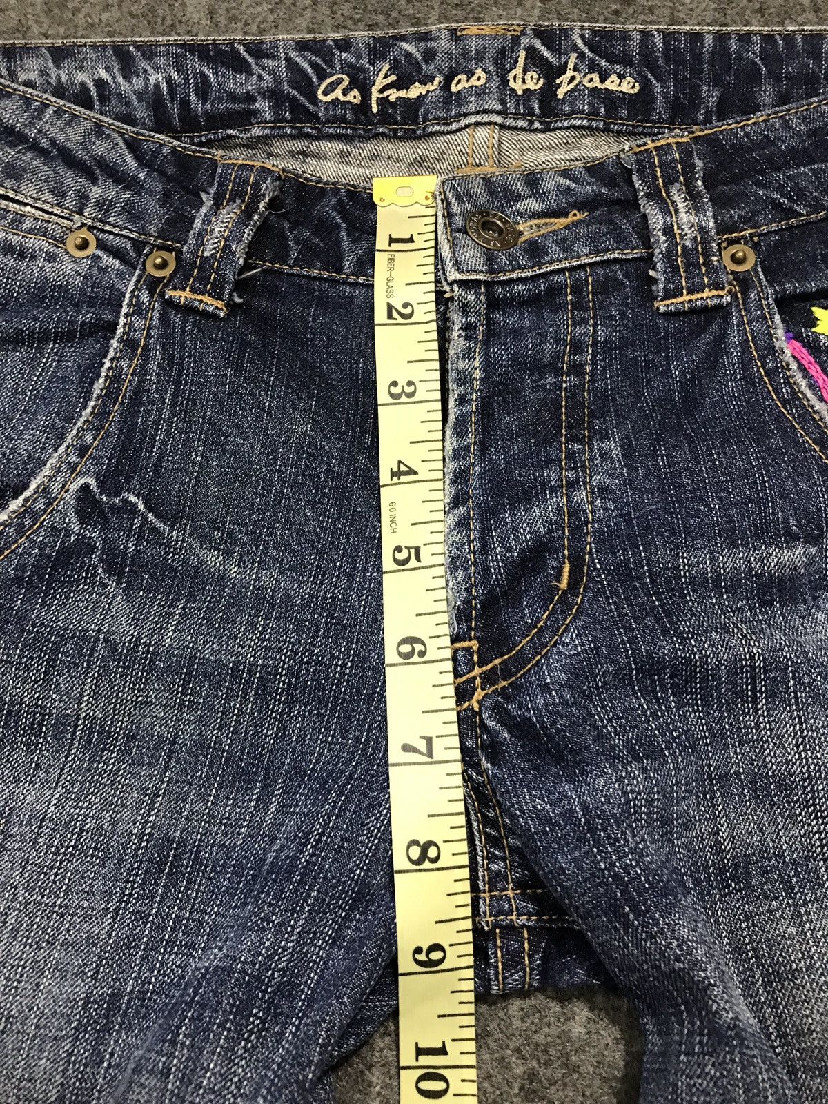 Japanese Brand Vintage As Knowas De Base Embroidery Buterfly Back Denim Size US 33 - 18 Thumbnail