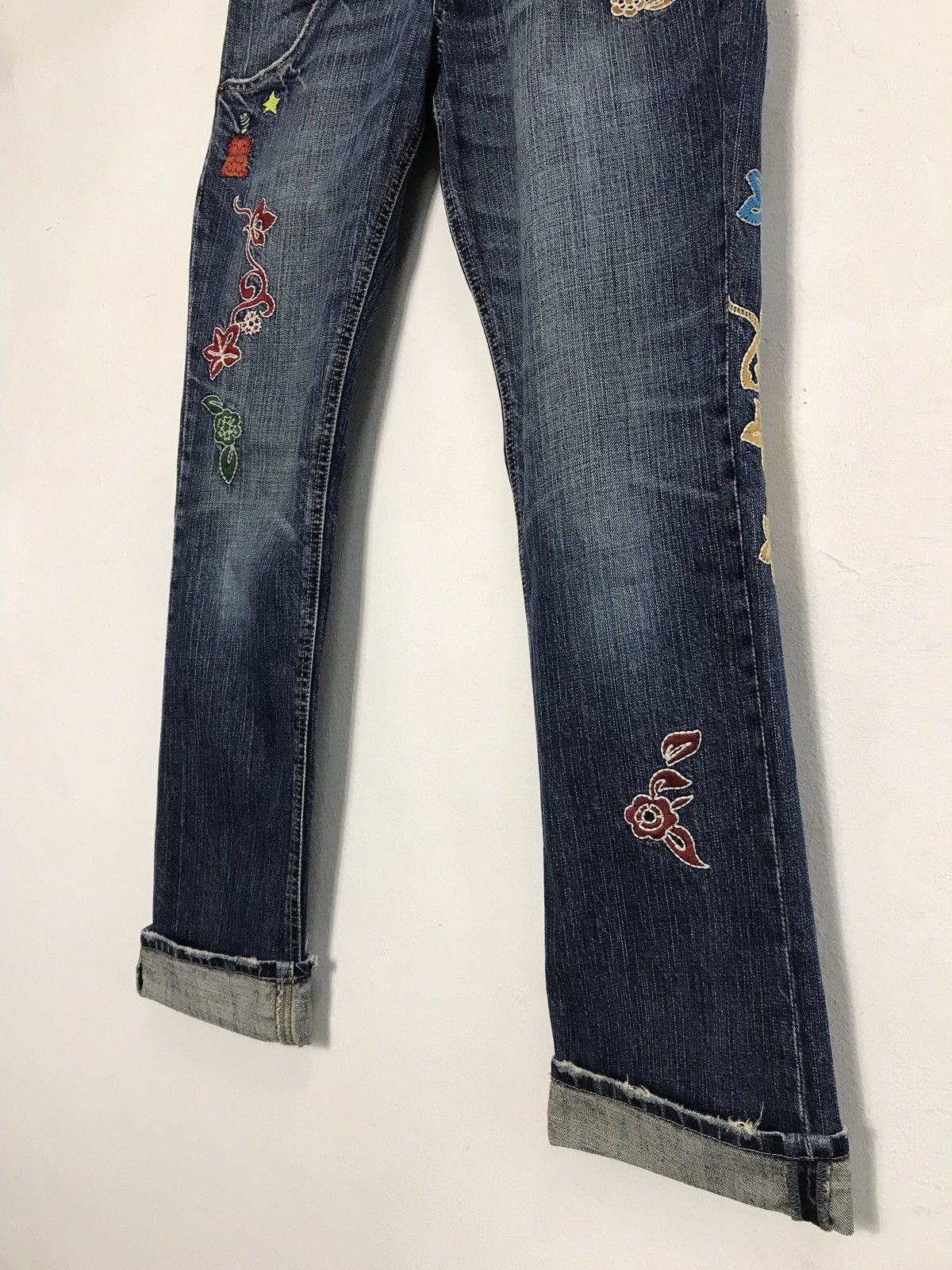Japanese Brand Vintage As Knowas De Base Embroidery Buterfly Back Denim Size US 33 - 8 Thumbnail