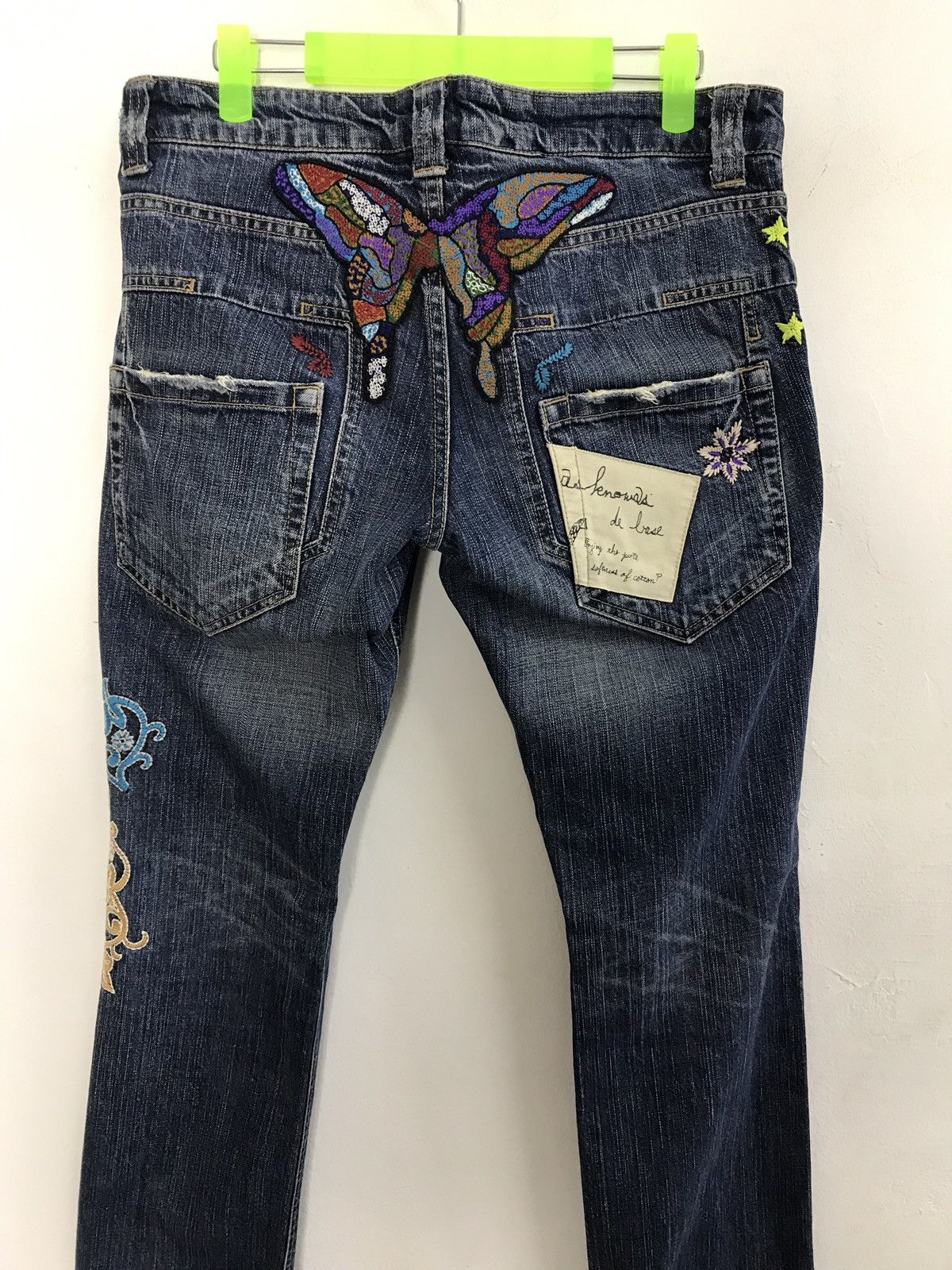 Japanese Brand Vintage As Knowas De Base Embroidery Buterfly Back Denim Size US 33 - 9 Thumbnail