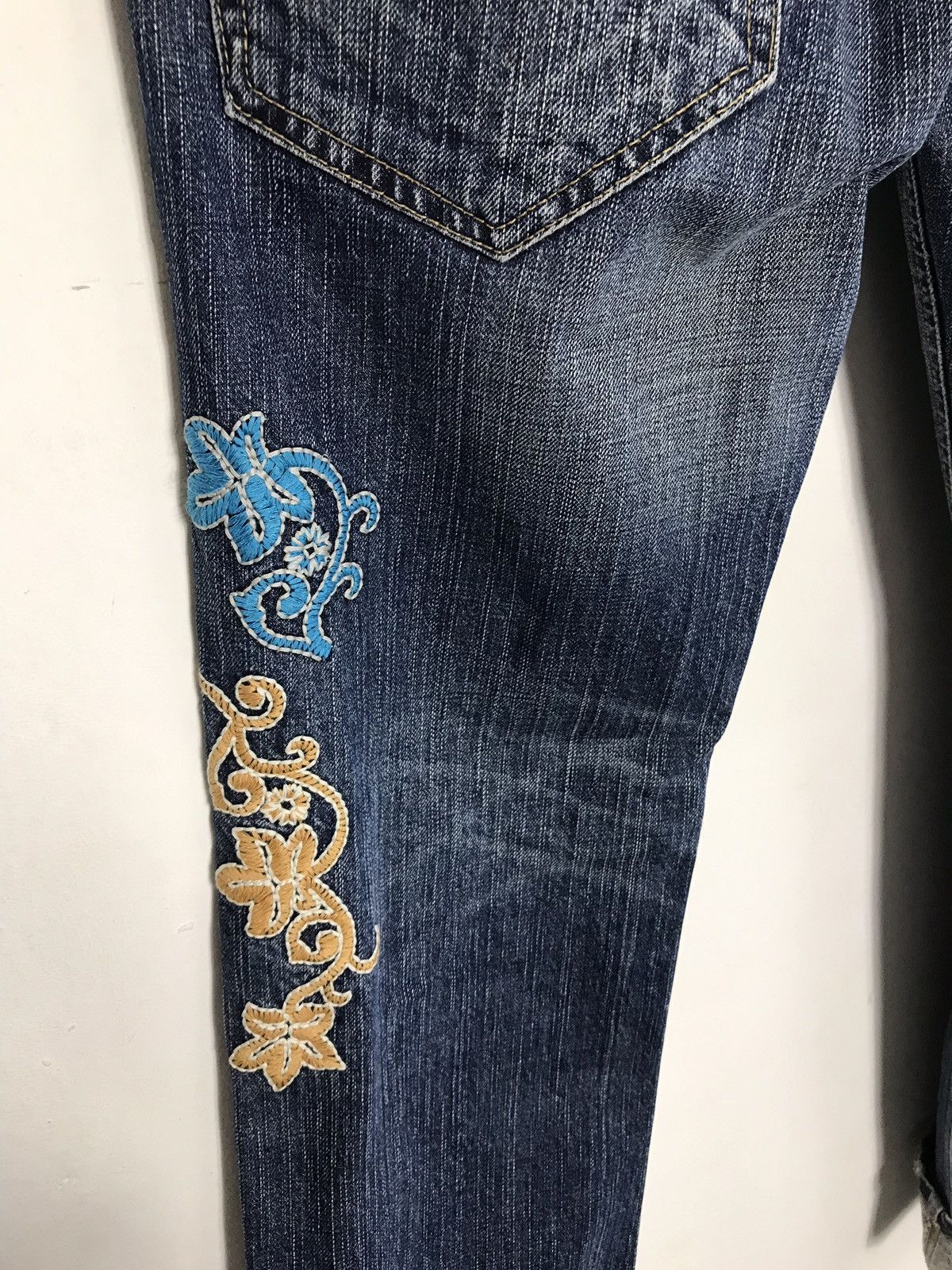Japanese Brand Vintage As Knowas De Base Embroidery Buterfly Back Denim Size US 33 - 12 Thumbnail