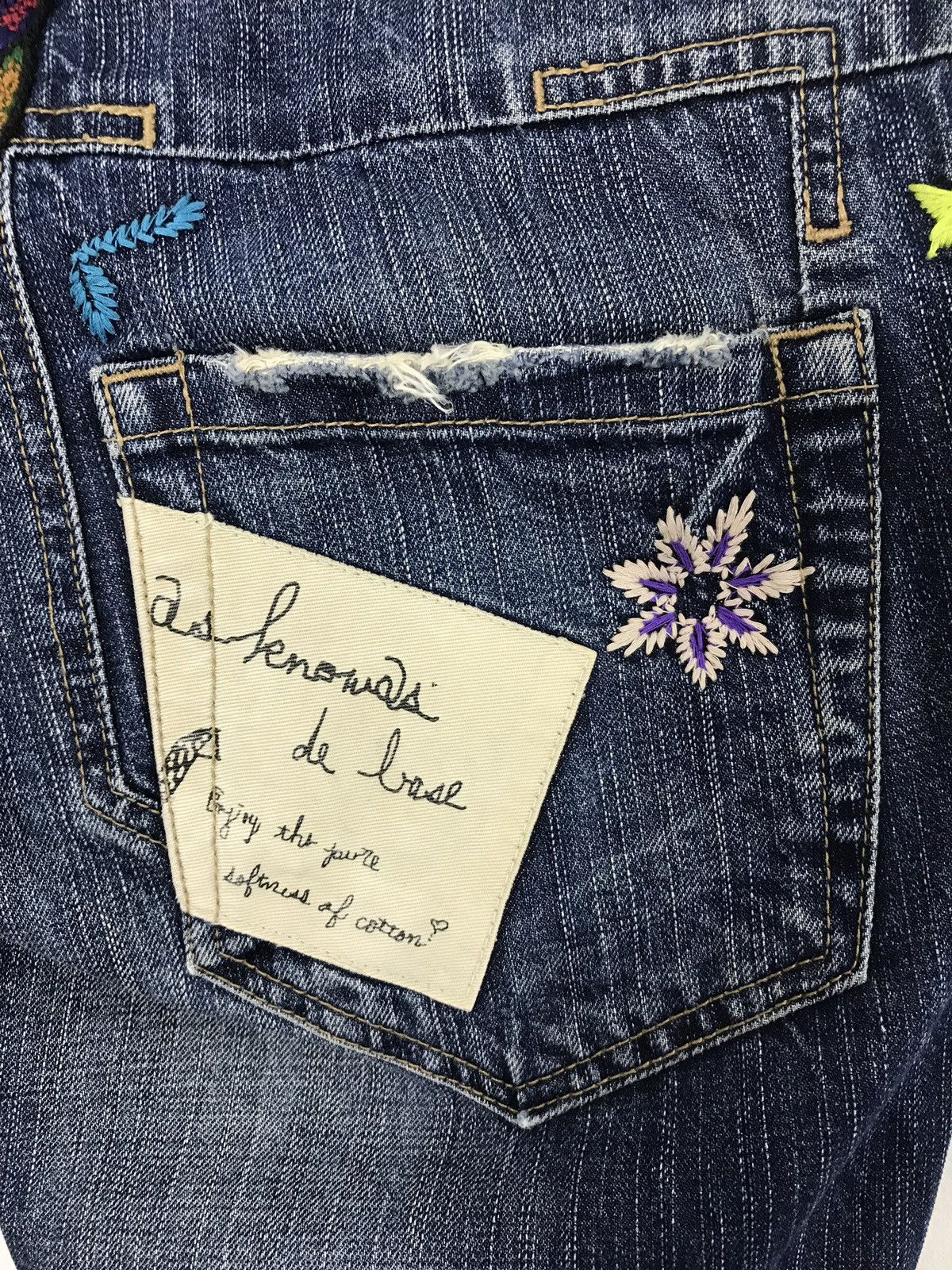 Japanese Brand Vintage As Knowas De Base Embroidery Buterfly Back Denim Size US 33 - 10 Thumbnail