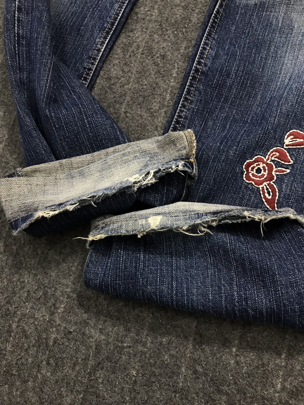 Japanese Brand Vintage As Knowas De Base Embroidery Buterfly Back Denim Size US 33 - 24 Thumbnail