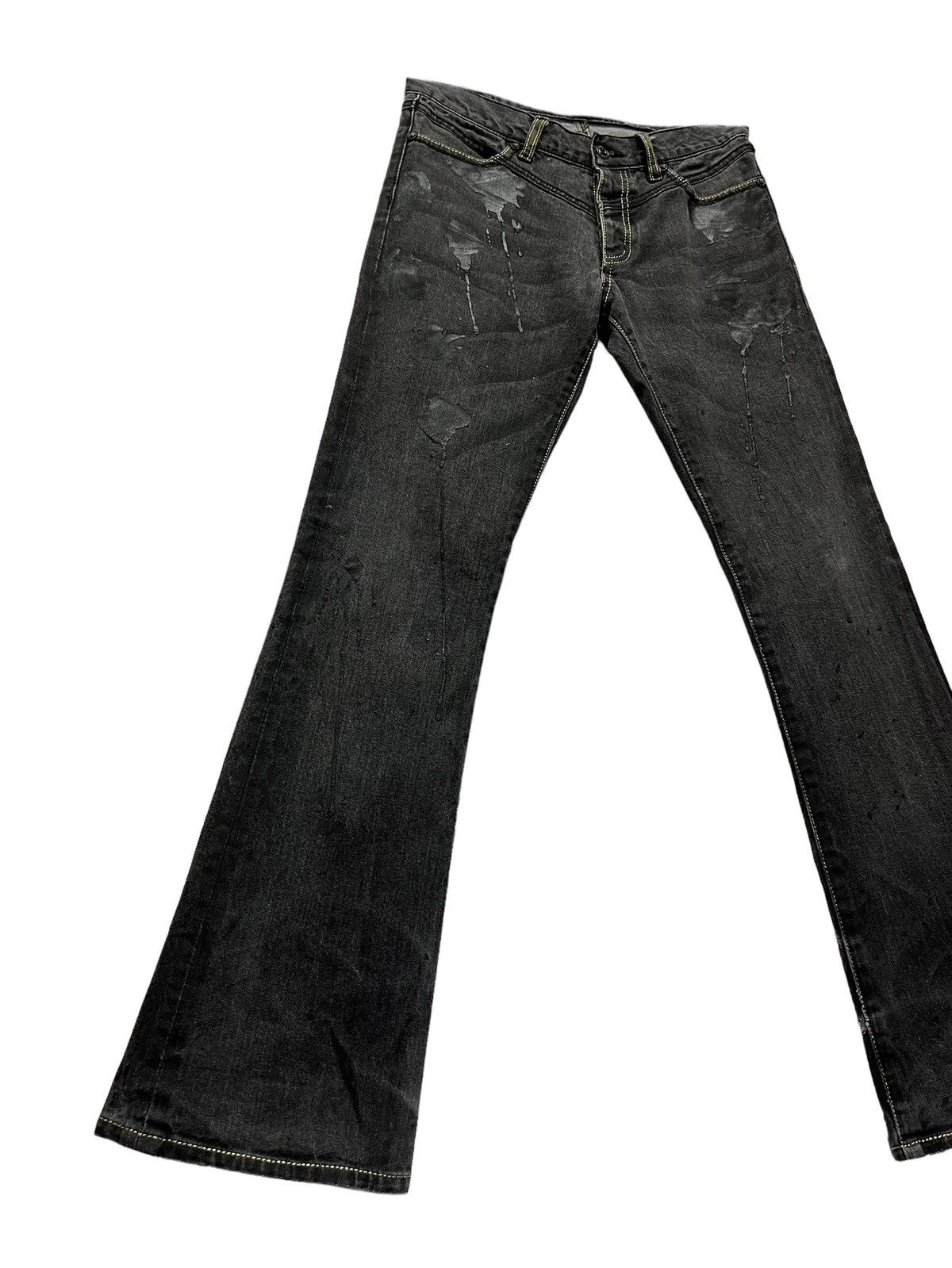 GOSTAR DE FUGA FUGA Black Vomit Splash Flared Denim Size 28" / US 6 / IT 42 - 6 Thumbnail