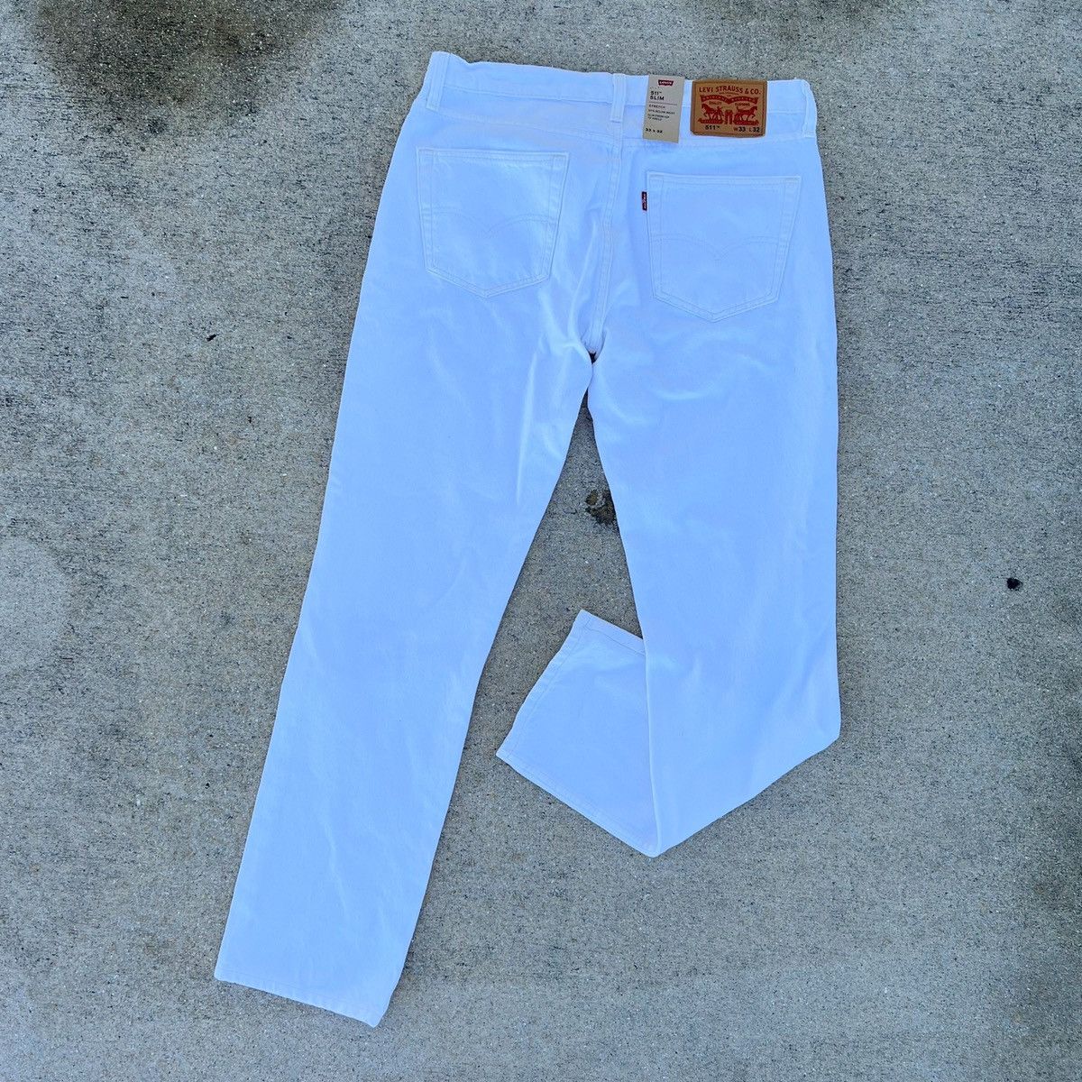 Levi's Levi’s 511 NWT Slim Distressed 33 x 32 White Jeans $69 MSRP Size US 33 - 2 Thumbnail