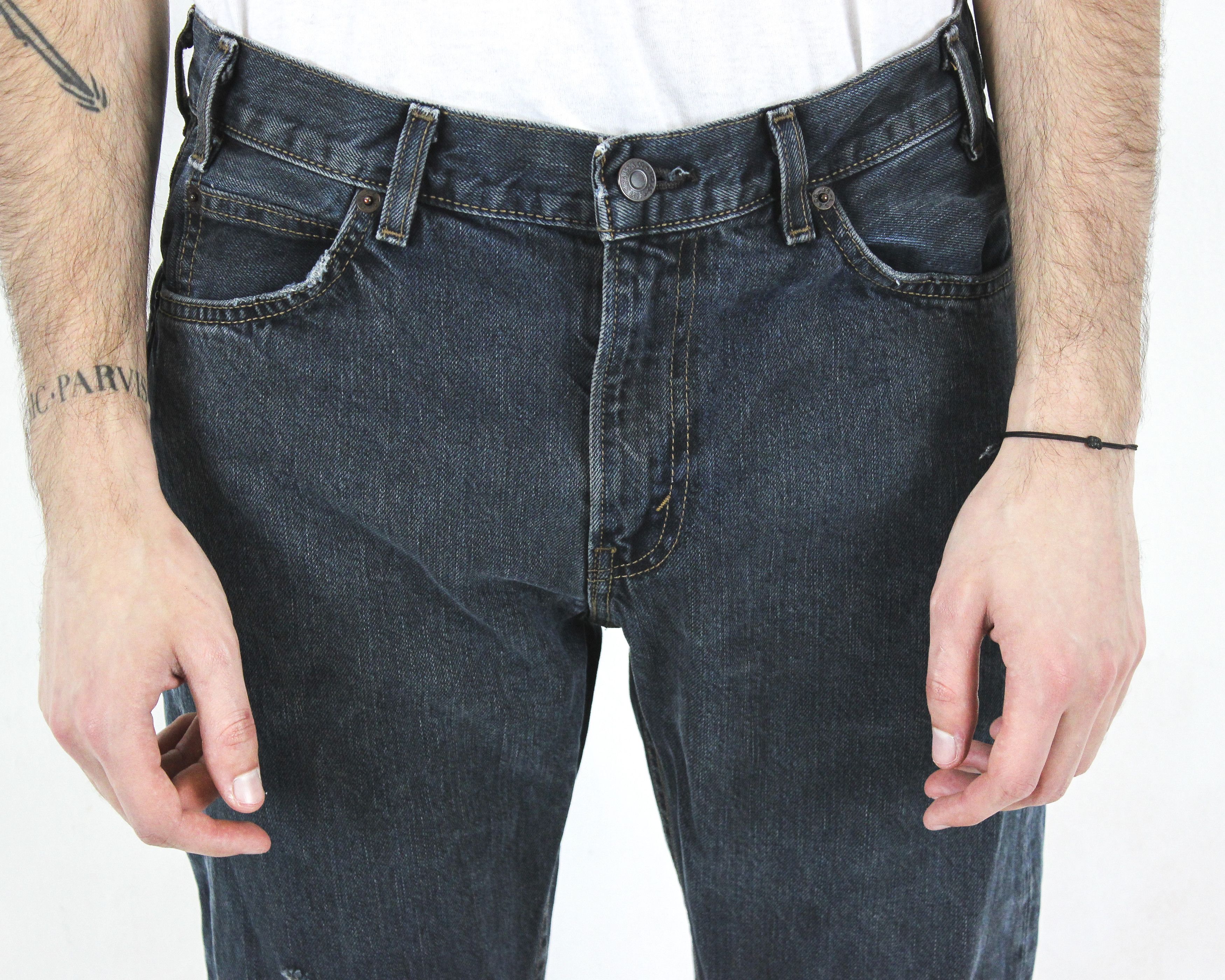 Levi's 505 C Mens W29 L30 Slim Straight Jeans Pants Trousers Ripped Size US 29 - 4 Thumbnail