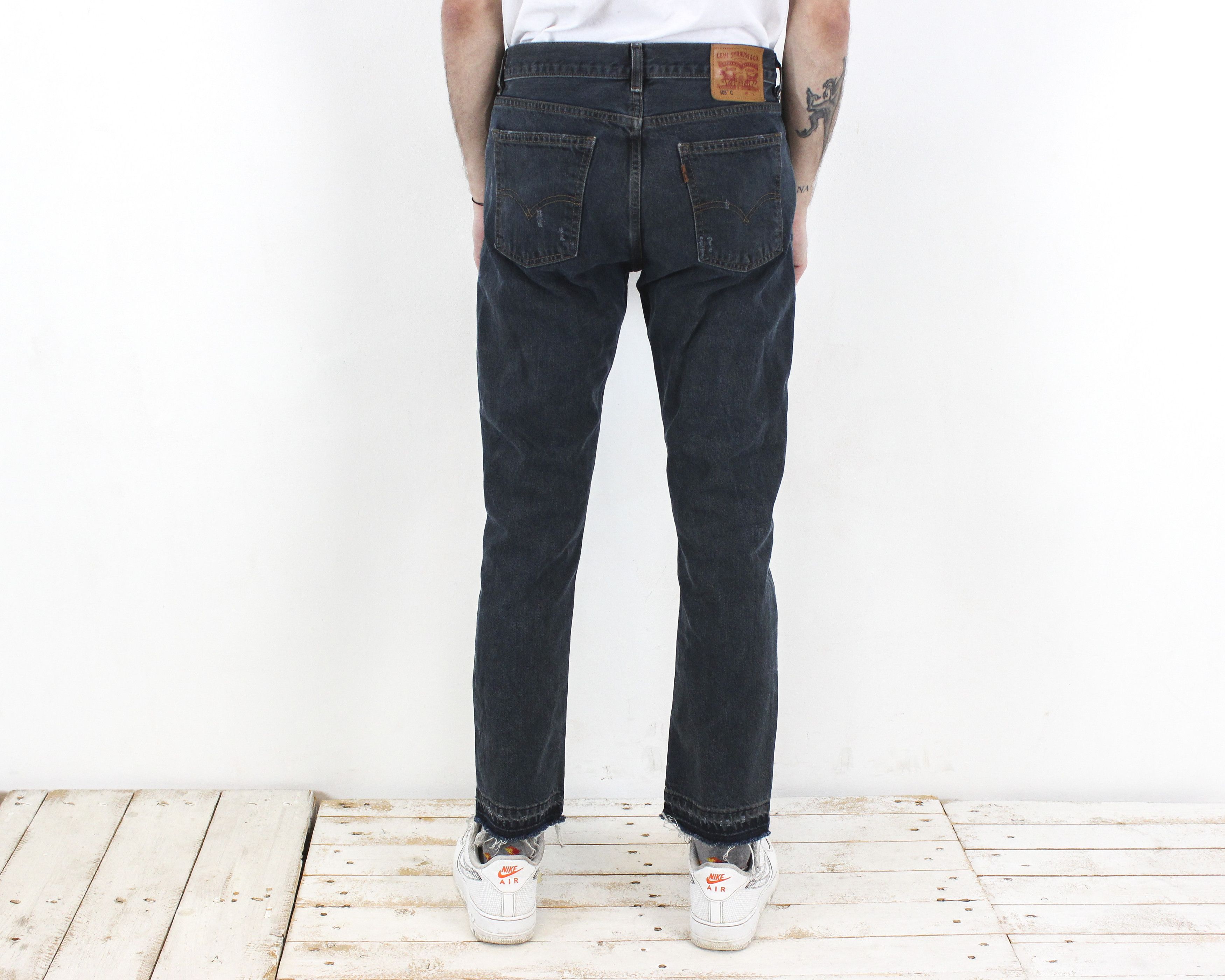 Levi's 505 C Mens W29 L30 Slim Straight Jeans Pants Trousers Ripped Size US 29 - 5 Thumbnail