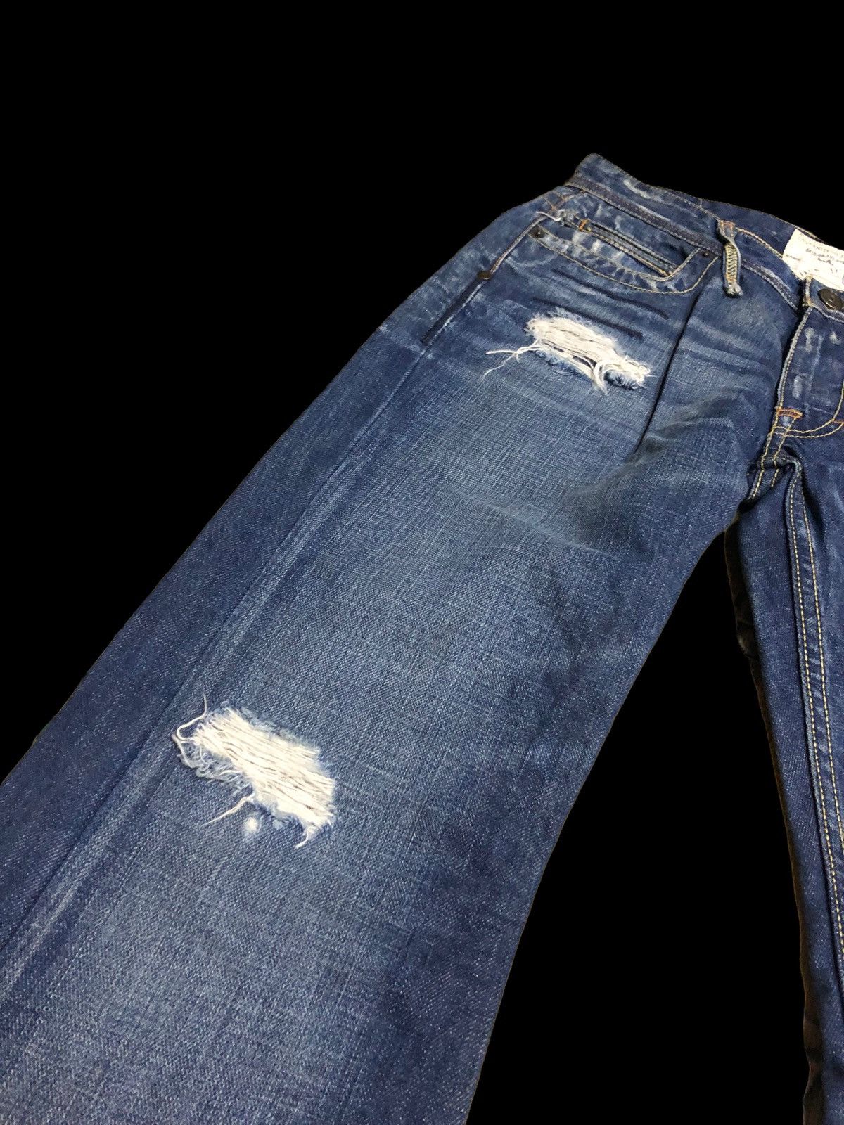 Jimmy Taverniti FLARED⚡️DISTRESSED WASHED BLUE DENIM Size US 28 / EU 44 - 3 Thumbnail