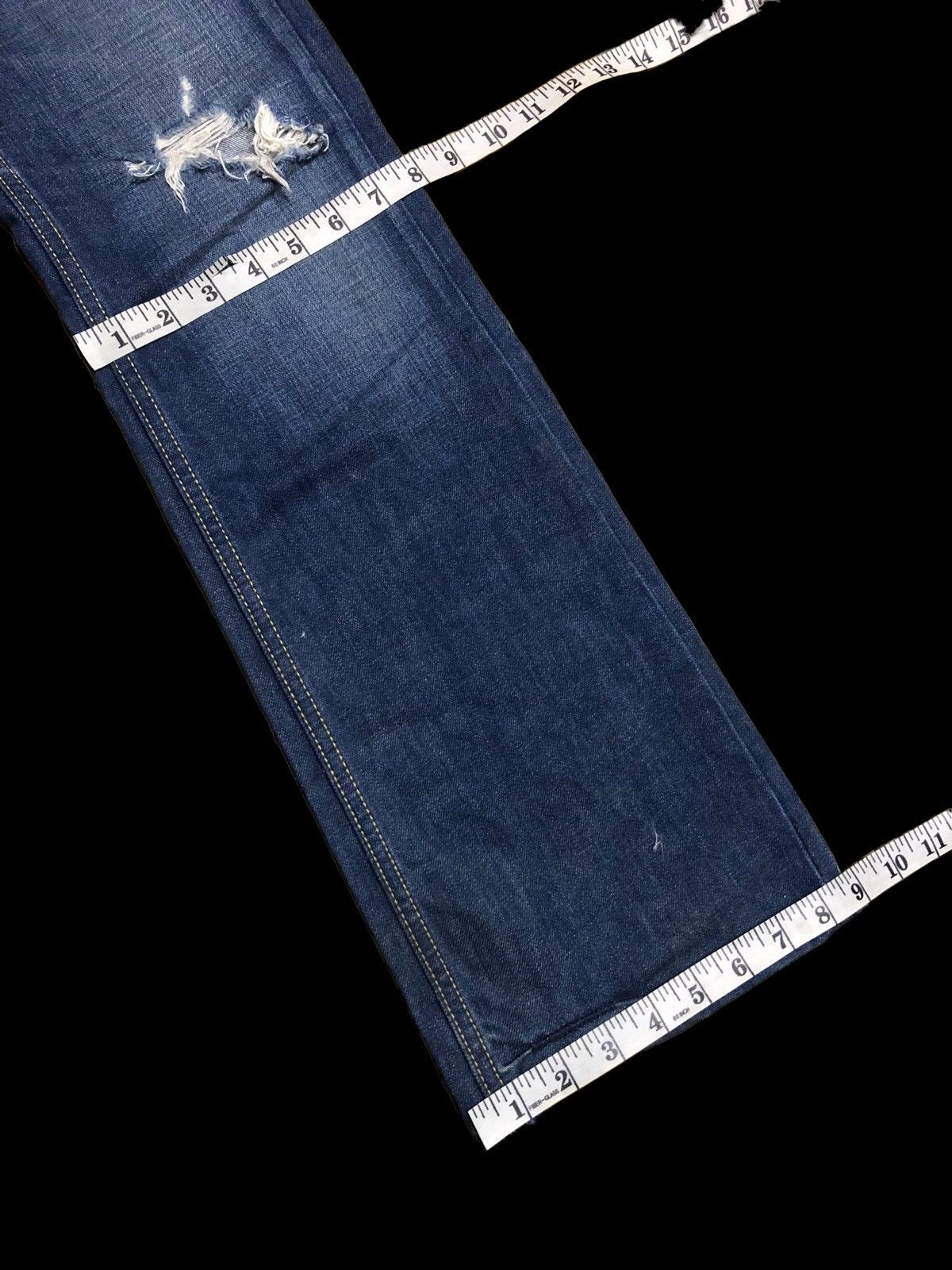 Jimmy Taverniti FLARED⚡️DISTRESSED WASHED BLUE DENIM Size US 28 / EU 44 - 10 Thumbnail