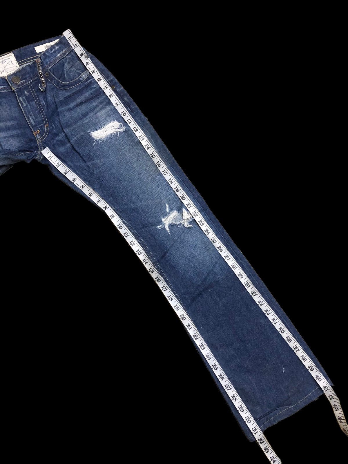Jimmy Taverniti FLARED⚡️DISTRESSED WASHED BLUE DENIM Size US 28 / EU 44 - 11 Thumbnail