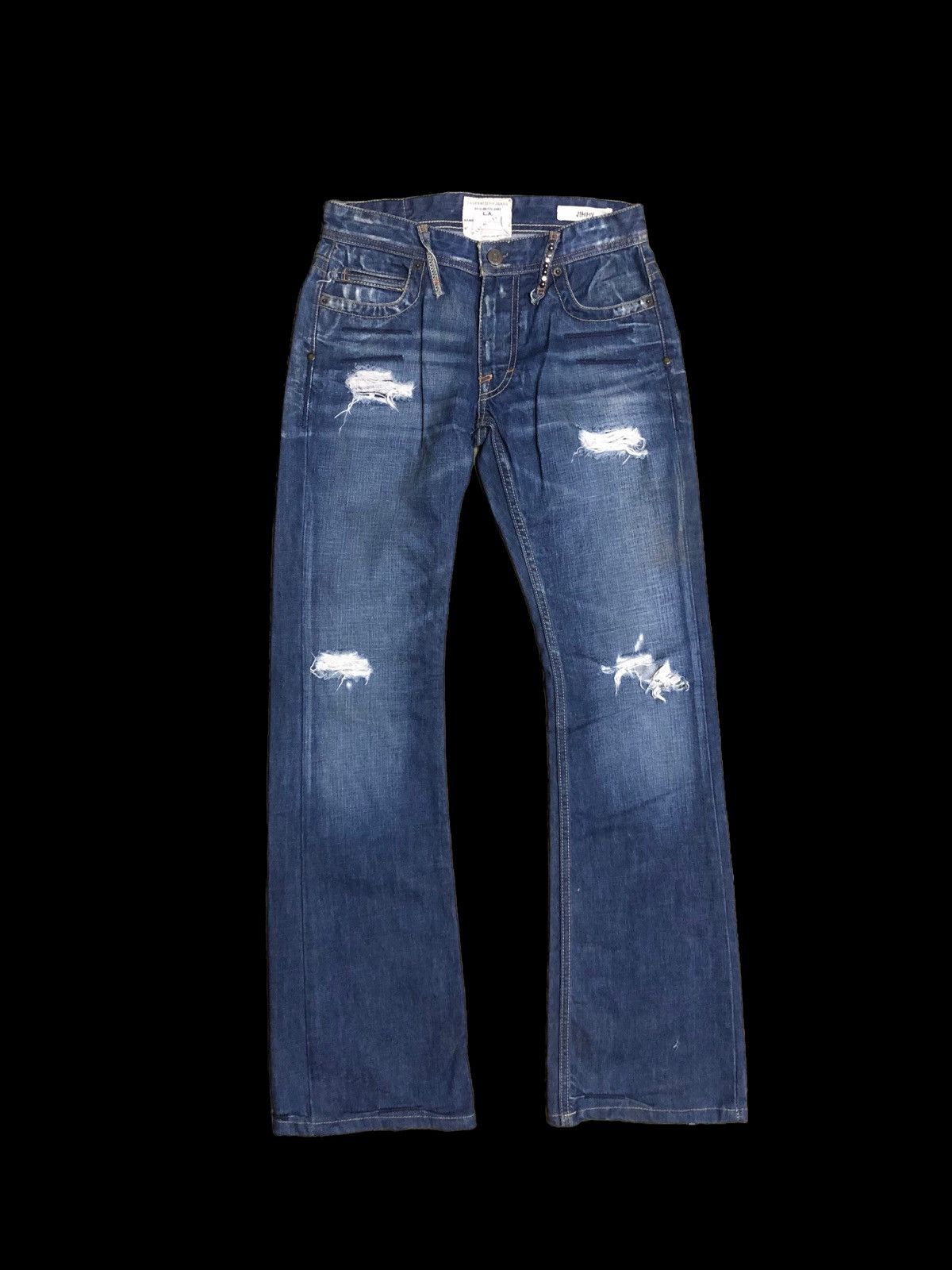 Jimmy Taverniti FLARED⚡️DISTRESSED WASHED BLUE DENIM Size US 28 / EU 44 - 1 Thumbnail