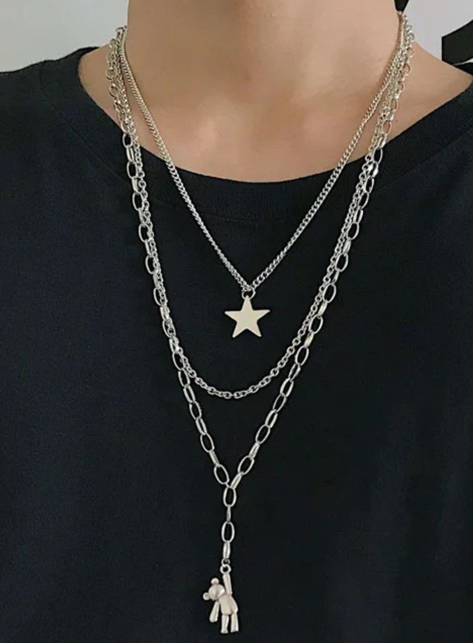 Jewelry Multilayer Bear Three Piece Chain Necklace Size ONE SIZE - 2 Thumbnail