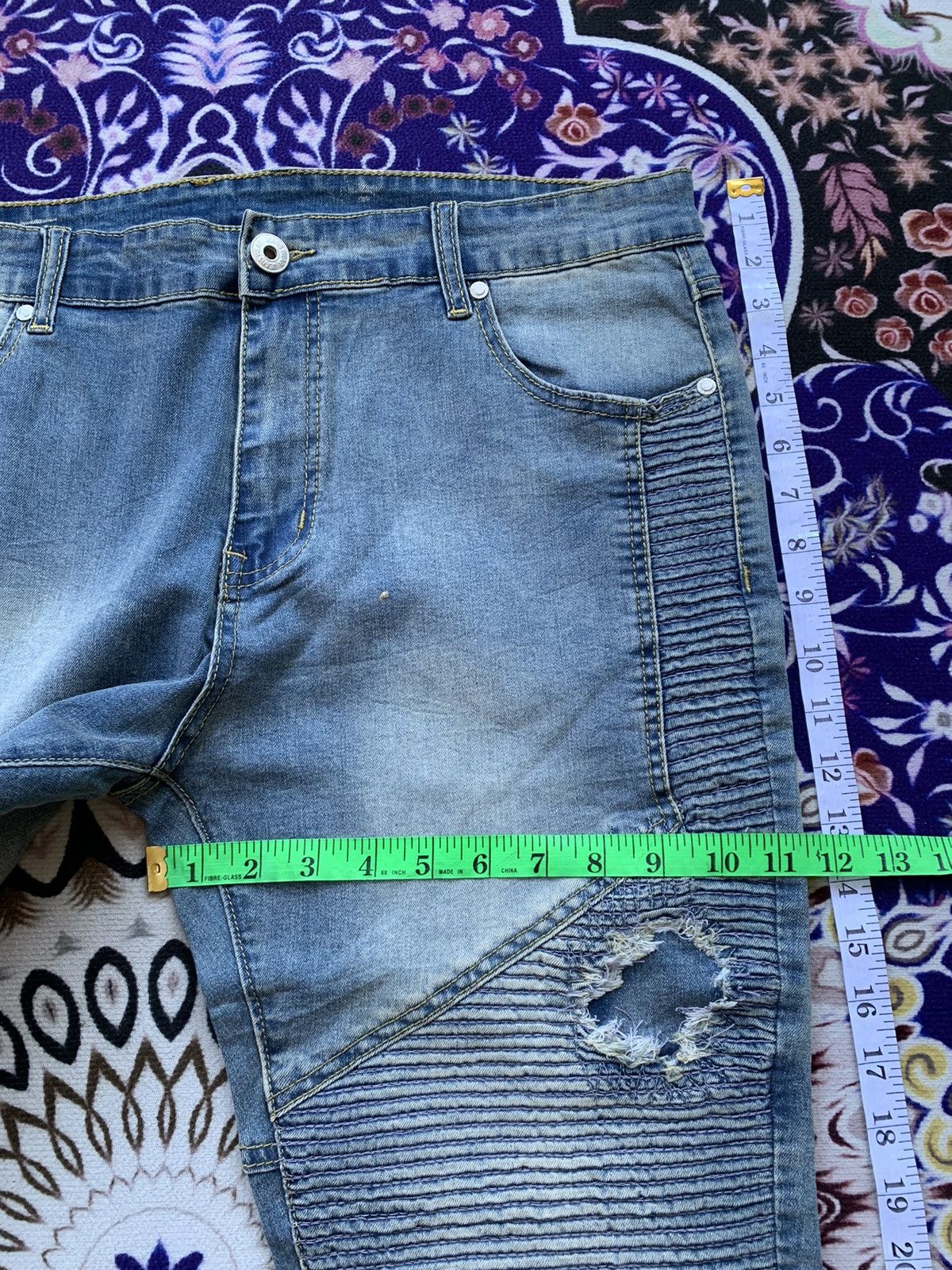 Japanese Brand Jeans Wear Bikers Distressed Denim Size US 37 - 9 Thumbnail