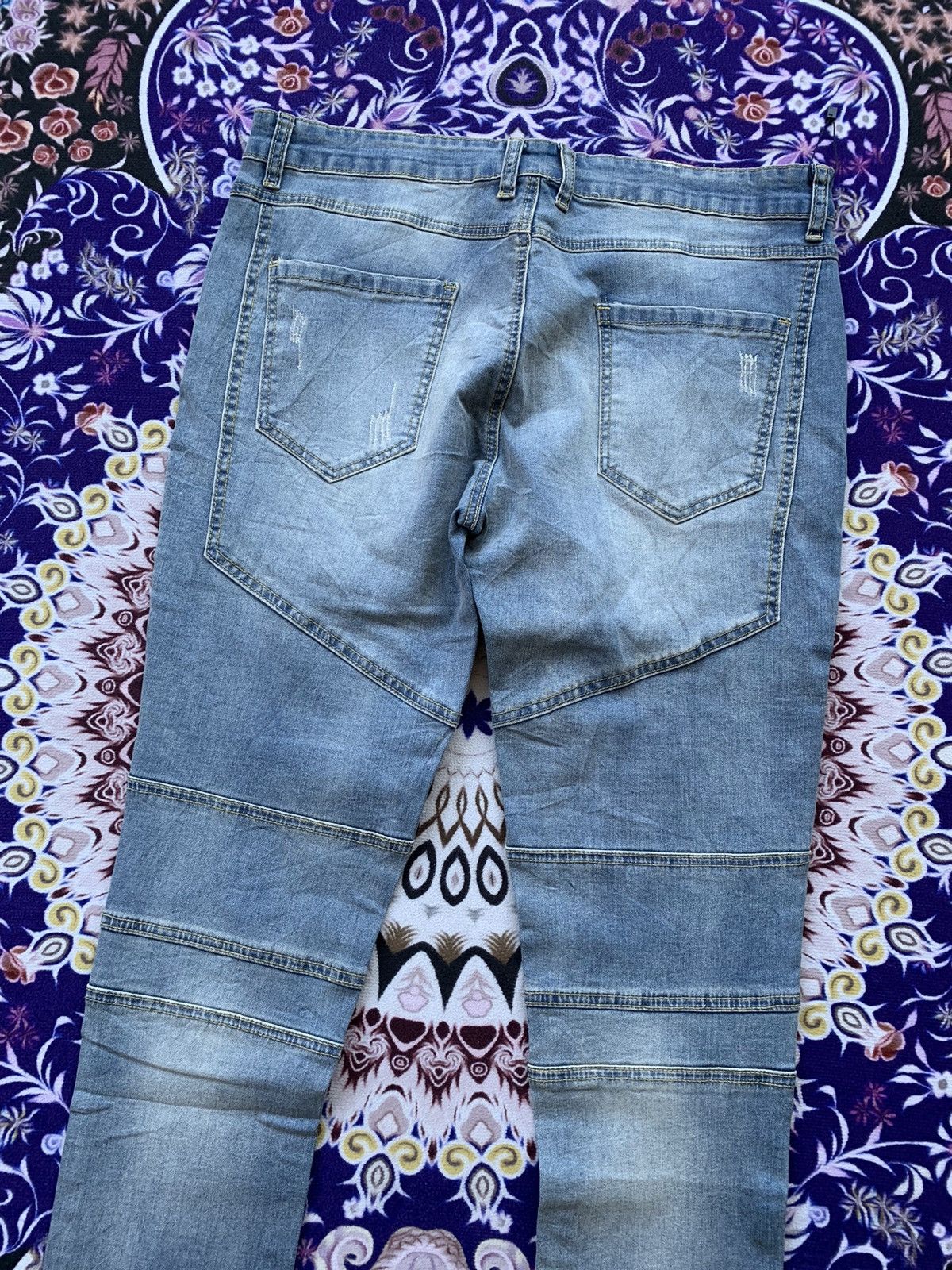 Japanese Brand Jeans Wear Bikers Distressed Denim Size US 37 - 6 Thumbnail