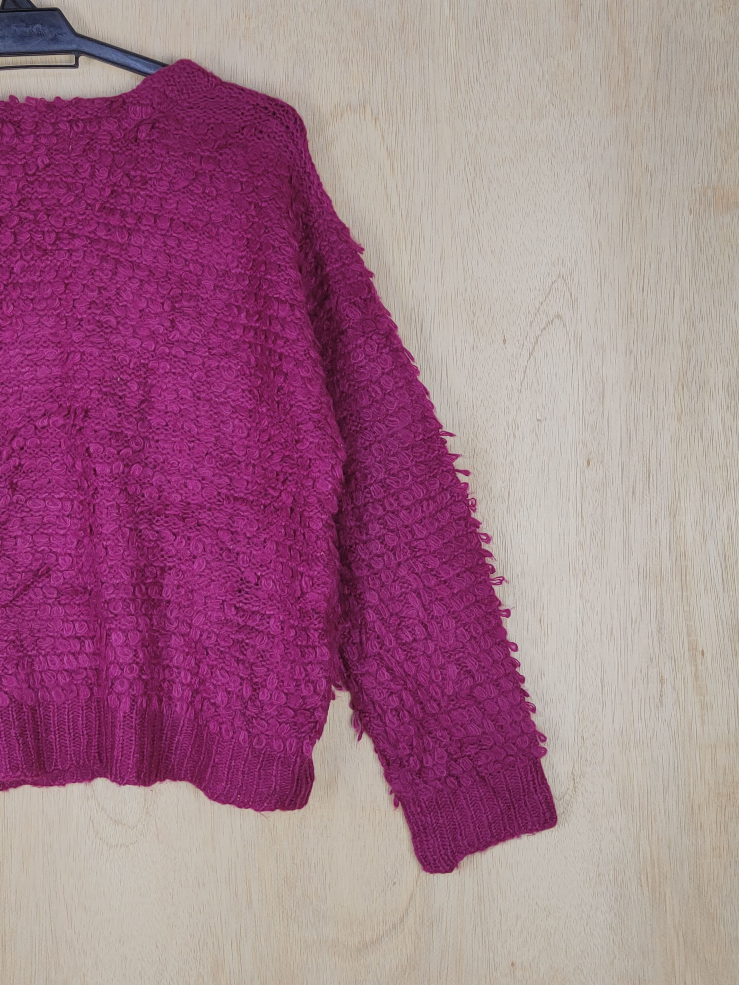 Japanese Brand × Vintage Ray Cassin Favori Maroon shag shaggy fur Knitwear #S317 Size US M / EU 48-50 / 2 - 5 Thumbnail