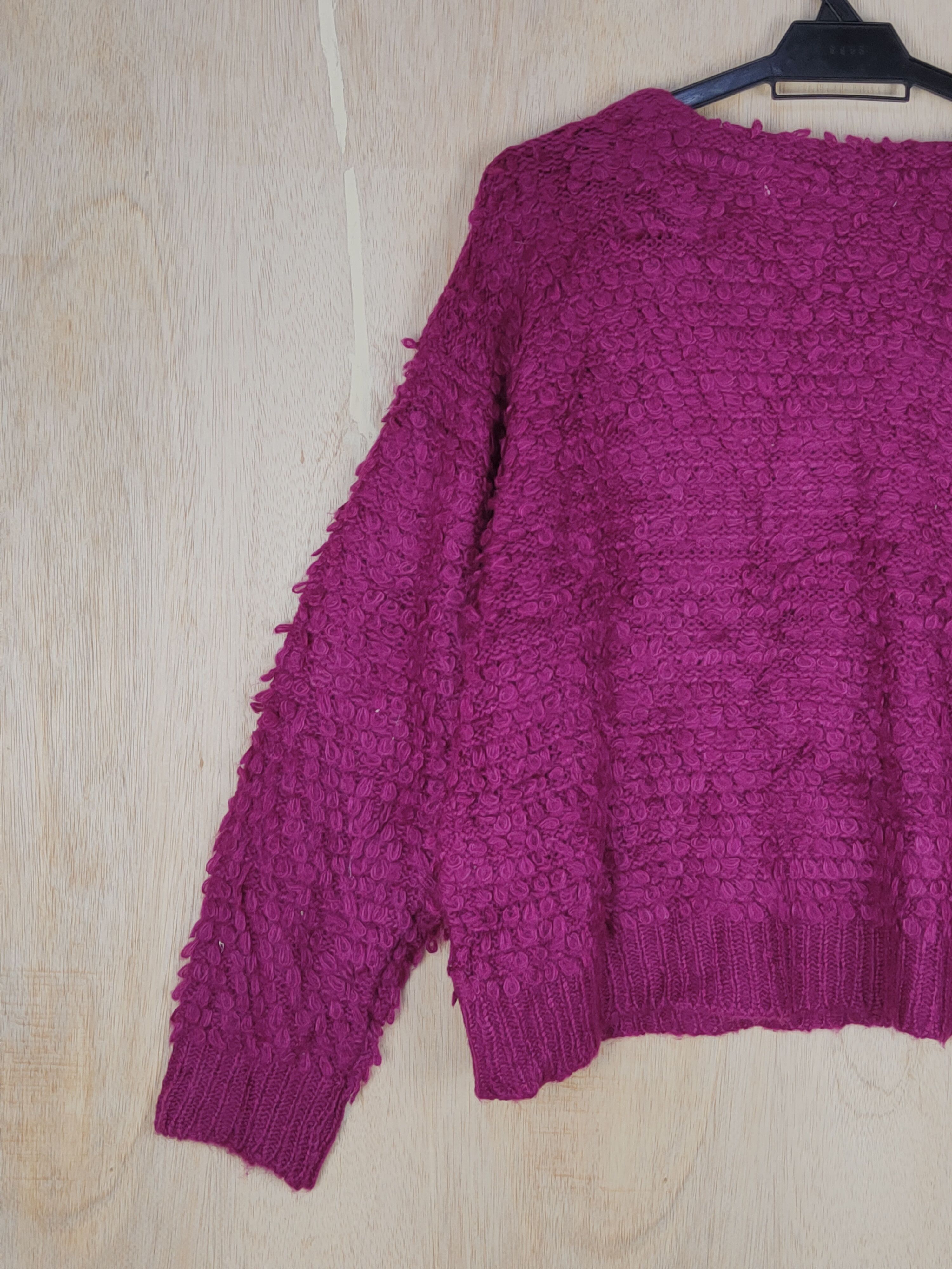 Japanese Brand × Vintage Ray Cassin Favori Maroon shag shaggy fur Knitwear #S317 Size US M / EU 48-50 / 2 - 6 Thumbnail