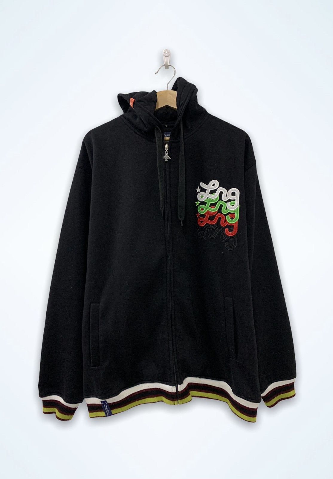 LRG LRG Big Spellout Embroidered Zipper Hoodie with soft brim Size US XL / EU 56 / 4 - 2 Thumbnail