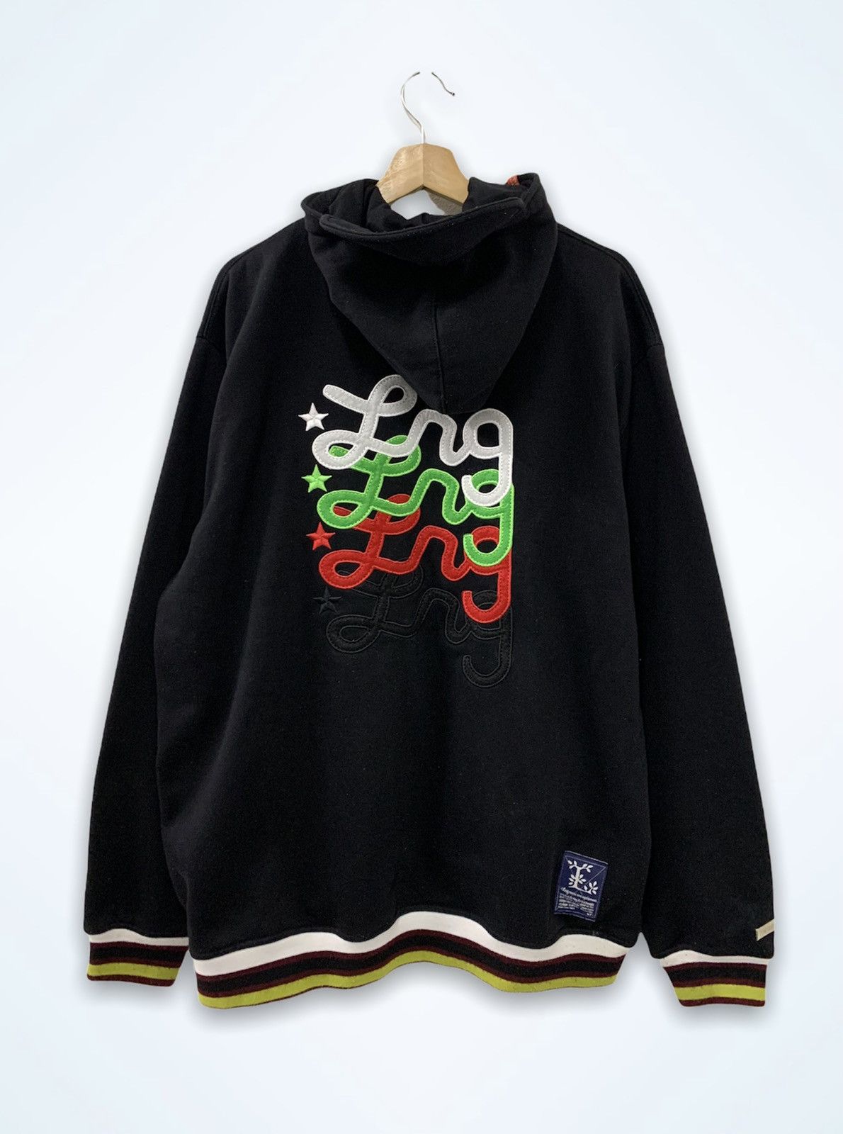 LRG LRG Big Spellout Embroidered Zipper Hoodie with soft brim Size US XL / EU 56 / 4 - 1 Thumbnail