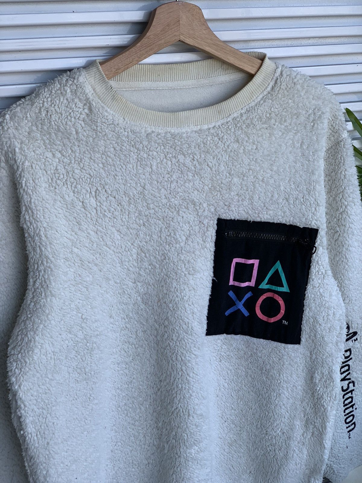 Japanese Brand Playstation Embroidered Spell Out Deep Pile Fleece Size US M / EU 48-50 / 2 - 2 Thumbnail