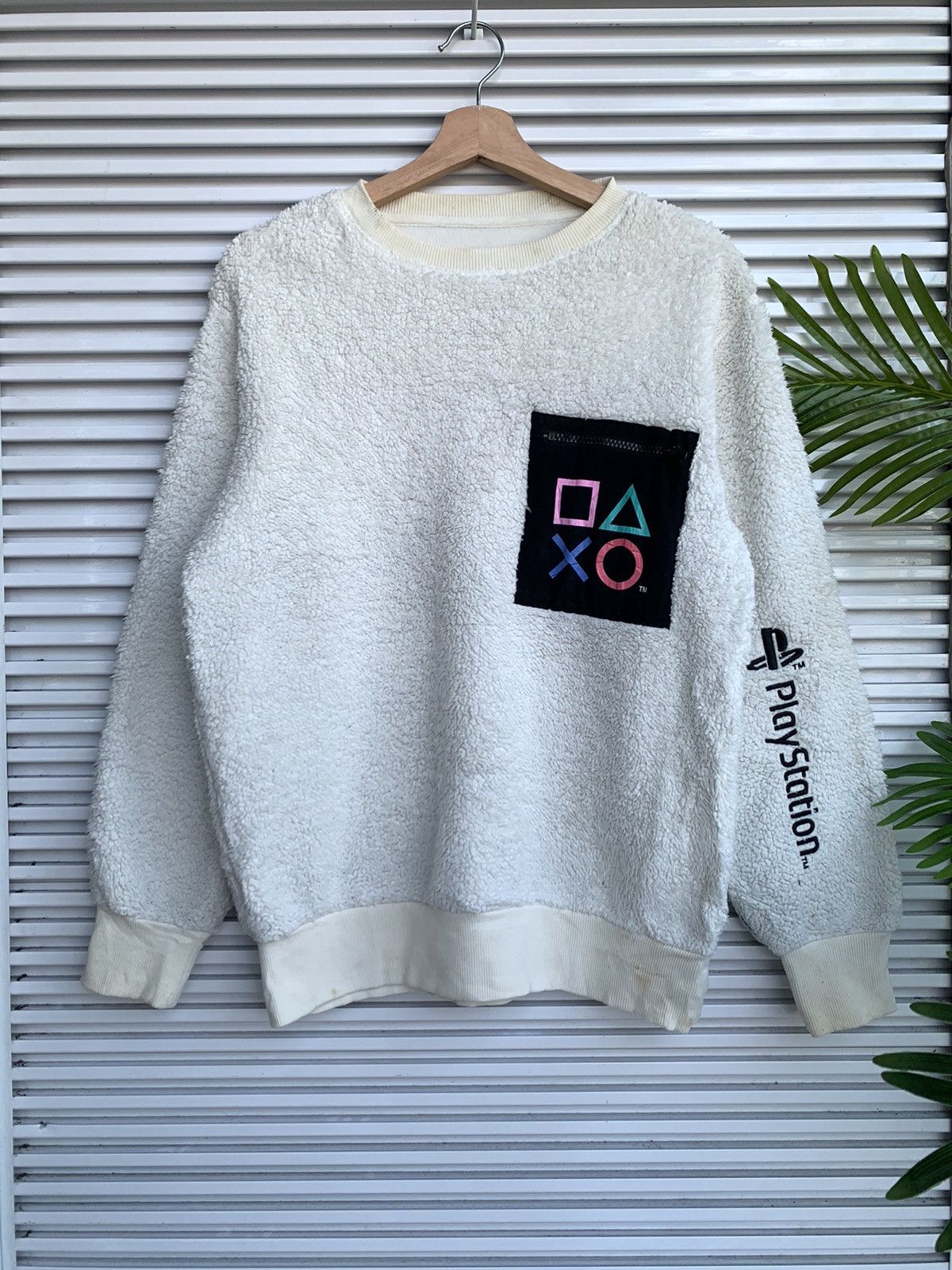 Japanese Brand Playstation Embroidered Spell Out Deep Pile Fleece Size US M / EU 48-50 / 2 - 1 Thumbnail